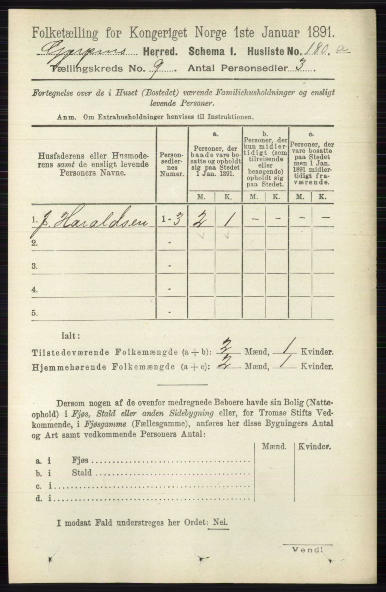 RA, 1891 census for 0812 Gjerpen, 1891, p. 4961