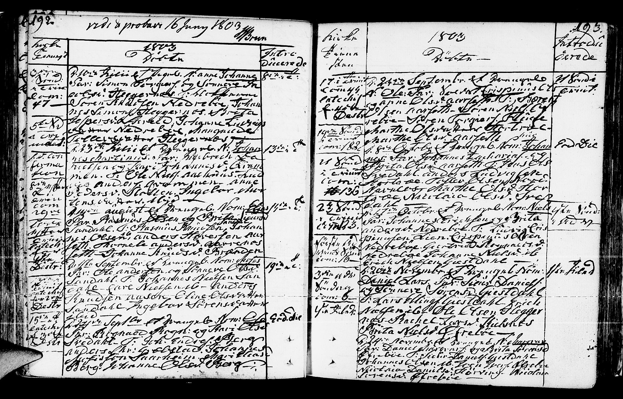 Jølster sokneprestembete, SAB/A-80701/H/Haa/Haaa/L0005: Parish register (official) no. A 5, 1790-1821, p. 192-193