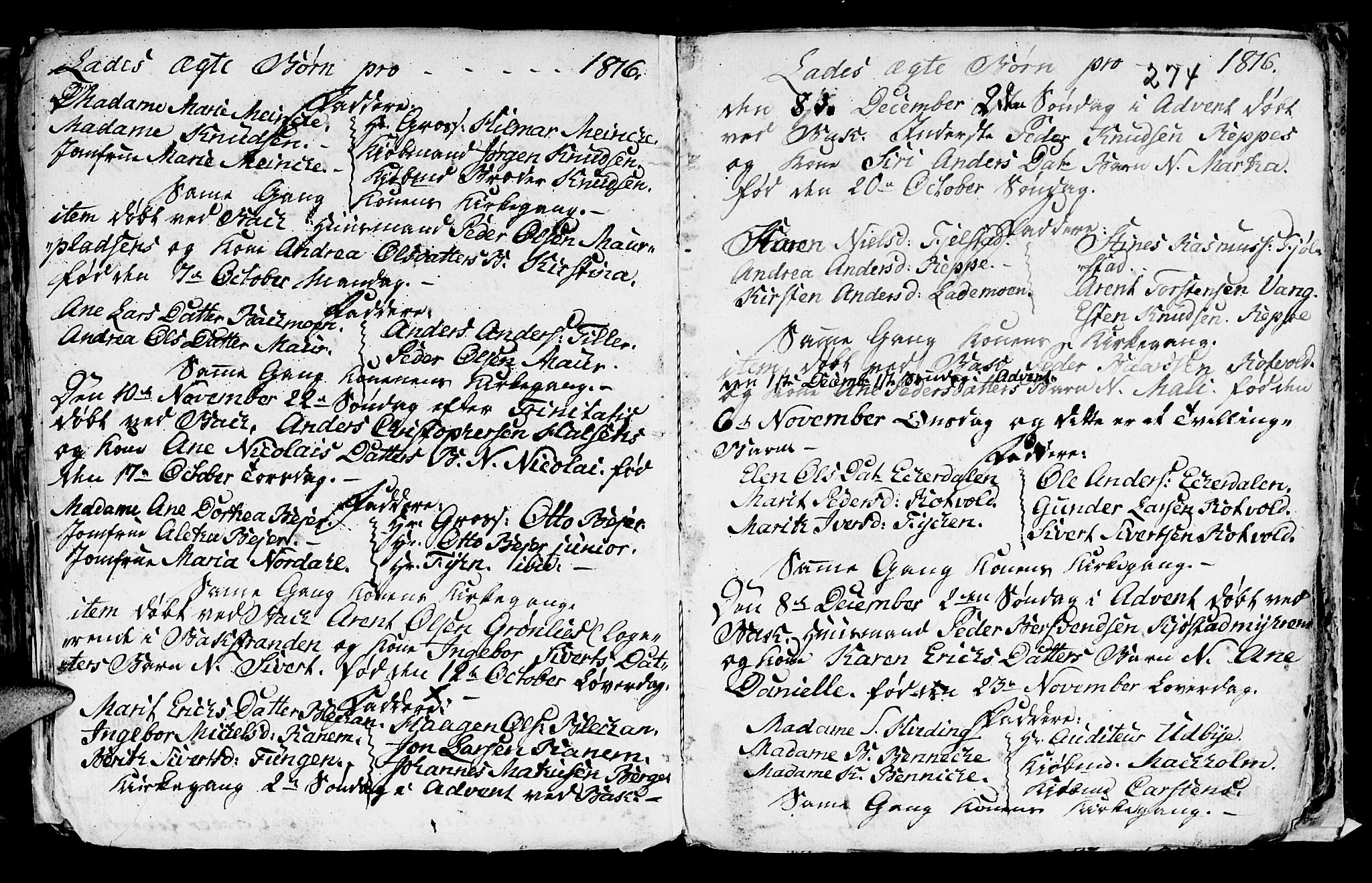 Ministerialprotokoller, klokkerbøker og fødselsregistre - Sør-Trøndelag, SAT/A-1456/606/L0305: Parish register (copy) no. 606C01, 1757-1819, p. 274