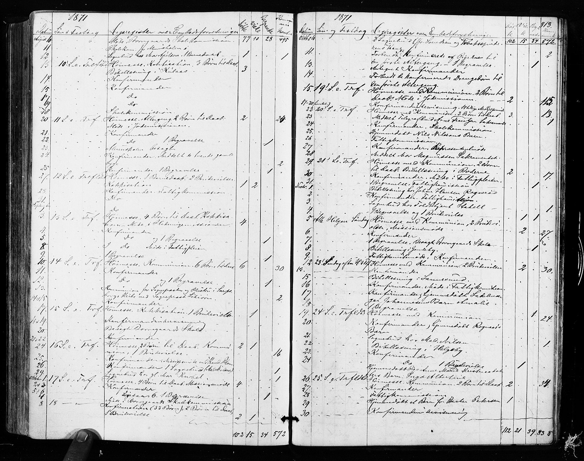 Sarpsborg prestekontor Kirkebøker, SAO/A-2006/F/Fa/L0002: Parish register (official) no. 2, 1869-1877, p. 313