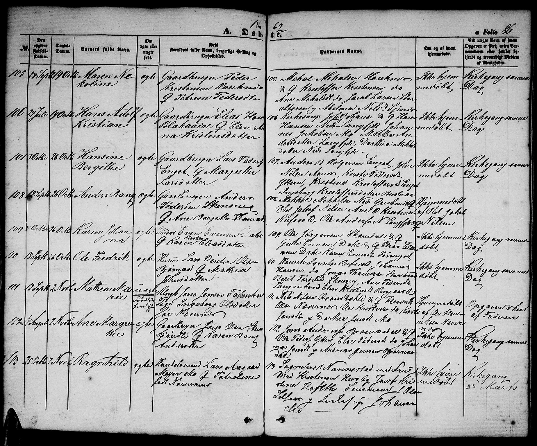 Ministerialprotokoller, klokkerbøker og fødselsregistre - Nordland, SAT/A-1459/827/L0414: Parish register (copy) no. 827C03, 1853-1865, p. 86