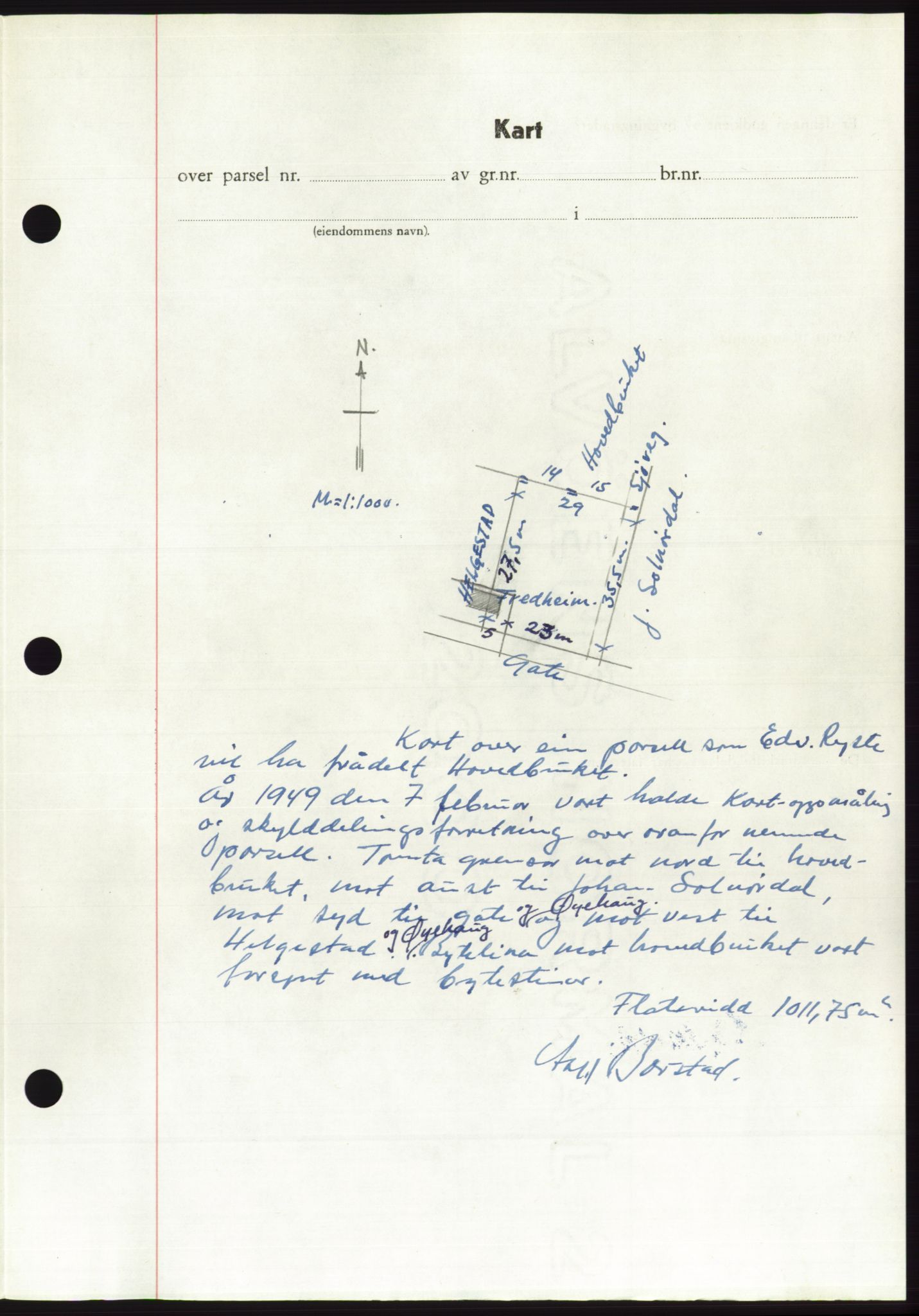 Søre Sunnmøre sorenskriveri, AV/SAT-A-4122/1/2/2C/L0085: Mortgage book no. 11A, 1949-1949, Diary no: : 1764/1949