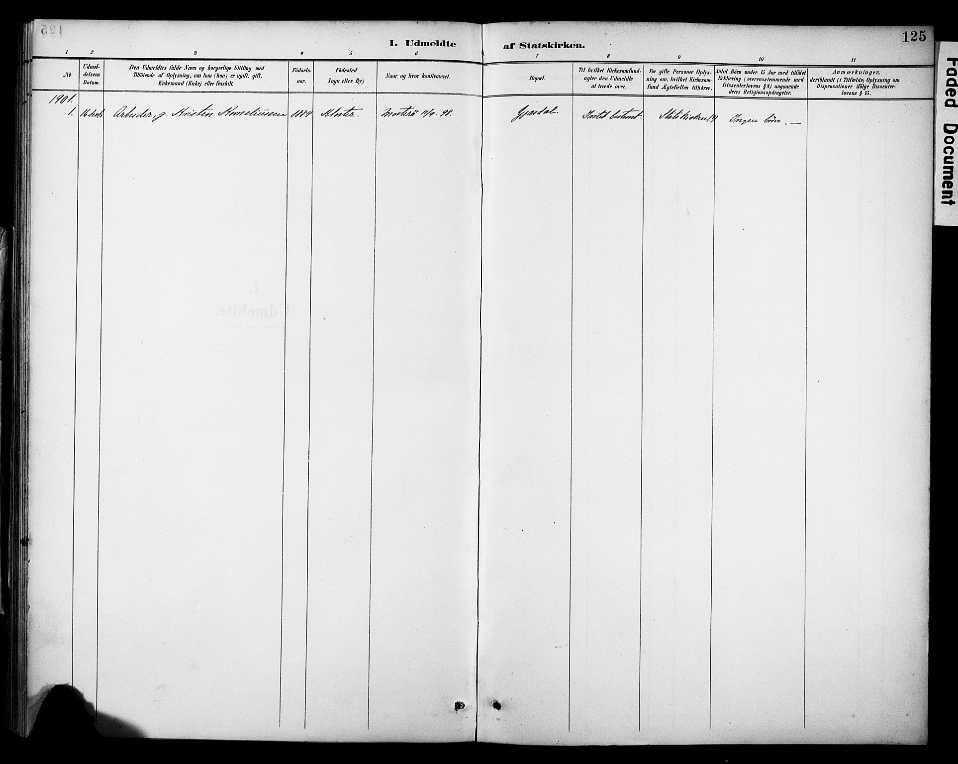 Rennesøy sokneprestkontor, AV/SAST-A -101827/H/Ha/Haa/L0015: Parish register (official) no. A 15, 1891-1908, p. 125