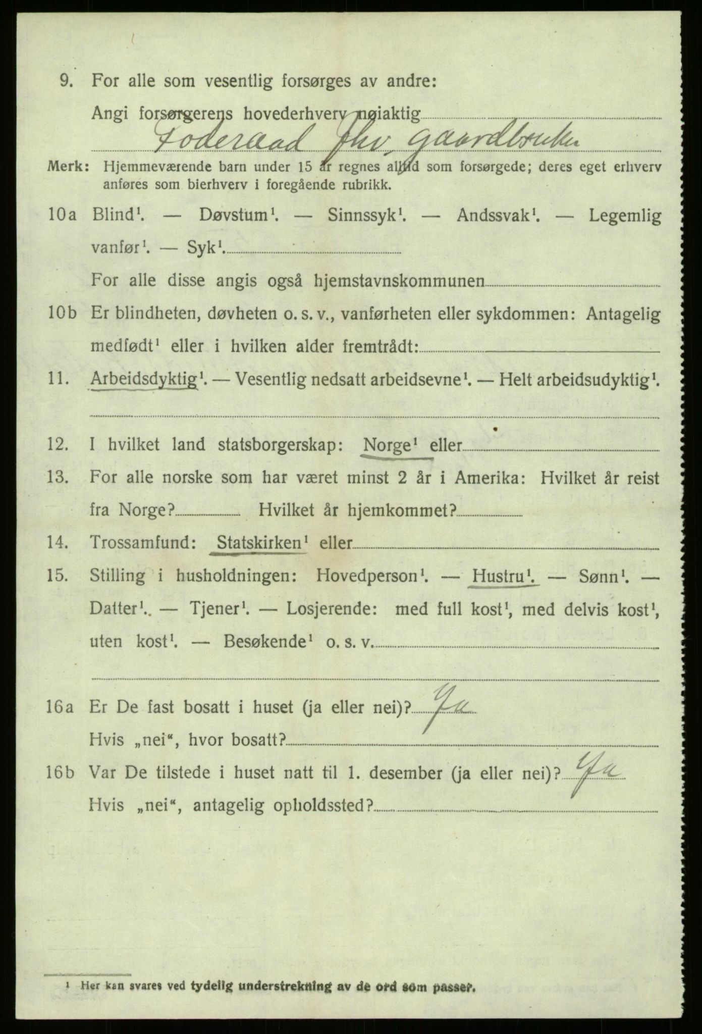 SAB, 1920 census for Fjaler, 1920, p. 7192