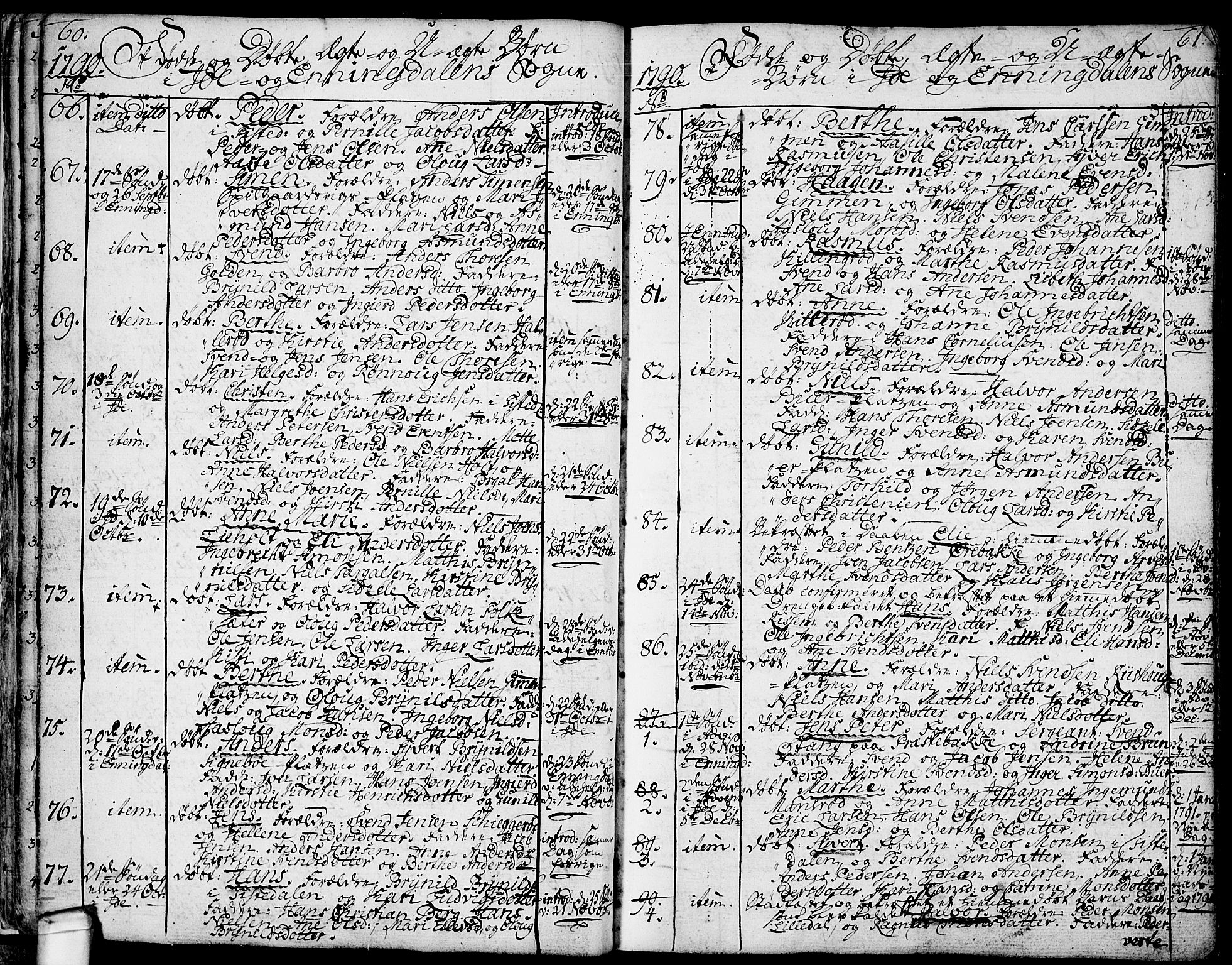 Idd prestekontor Kirkebøker, AV/SAO-A-10911/F/Fc/L0001: Parish register (official) no. III 1, 1770-1814, p. 60-61