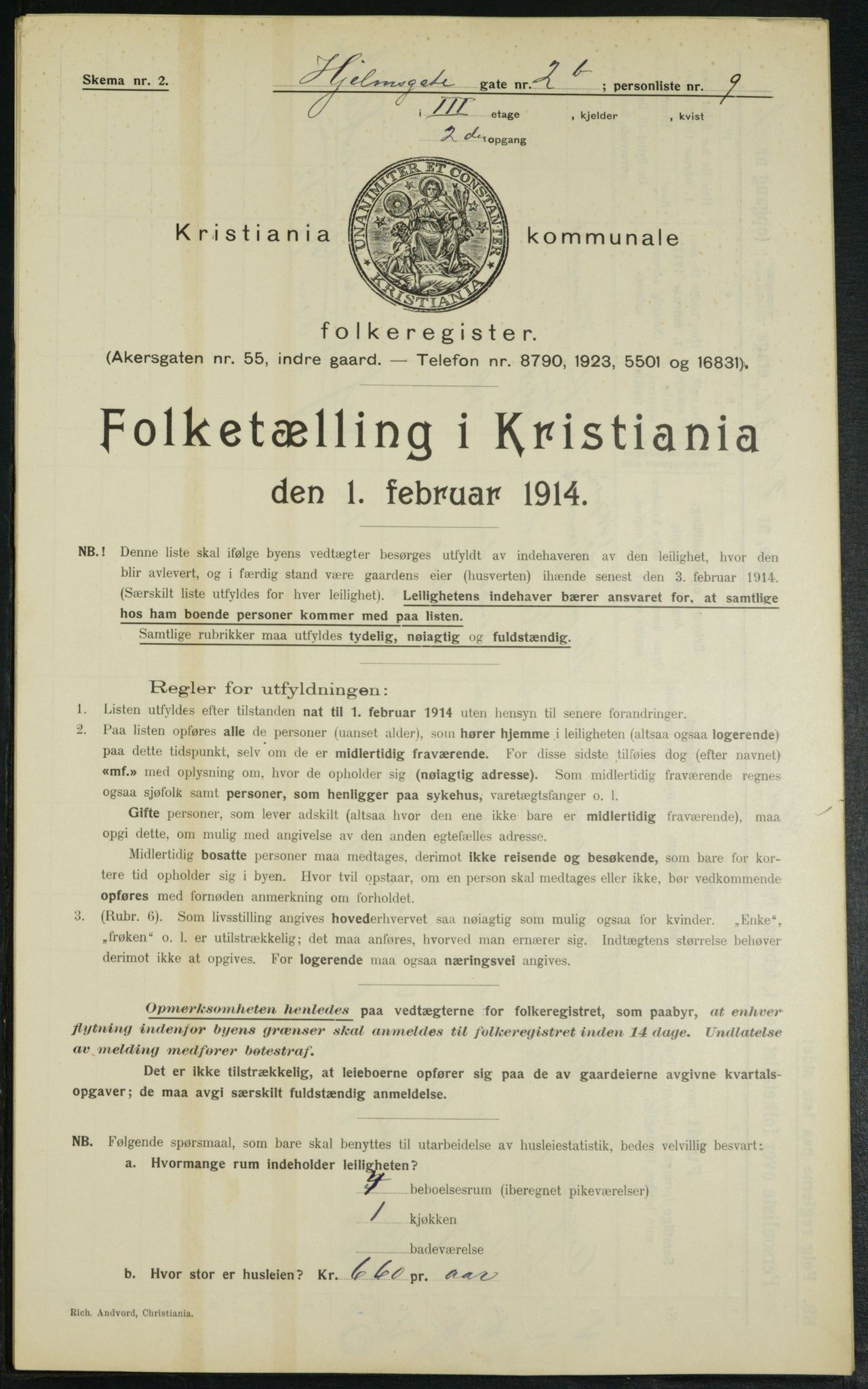 OBA, Municipal Census 1914 for Kristiania, 1914, p. 40199