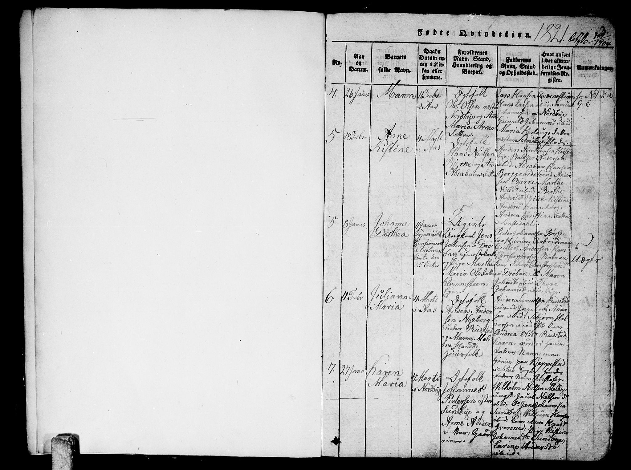 Ås prestekontor Kirkebøker, AV/SAO-A-10894/G/Ga/L0002: Parish register (copy) no. I 2, 1820-1836, p. 2-3