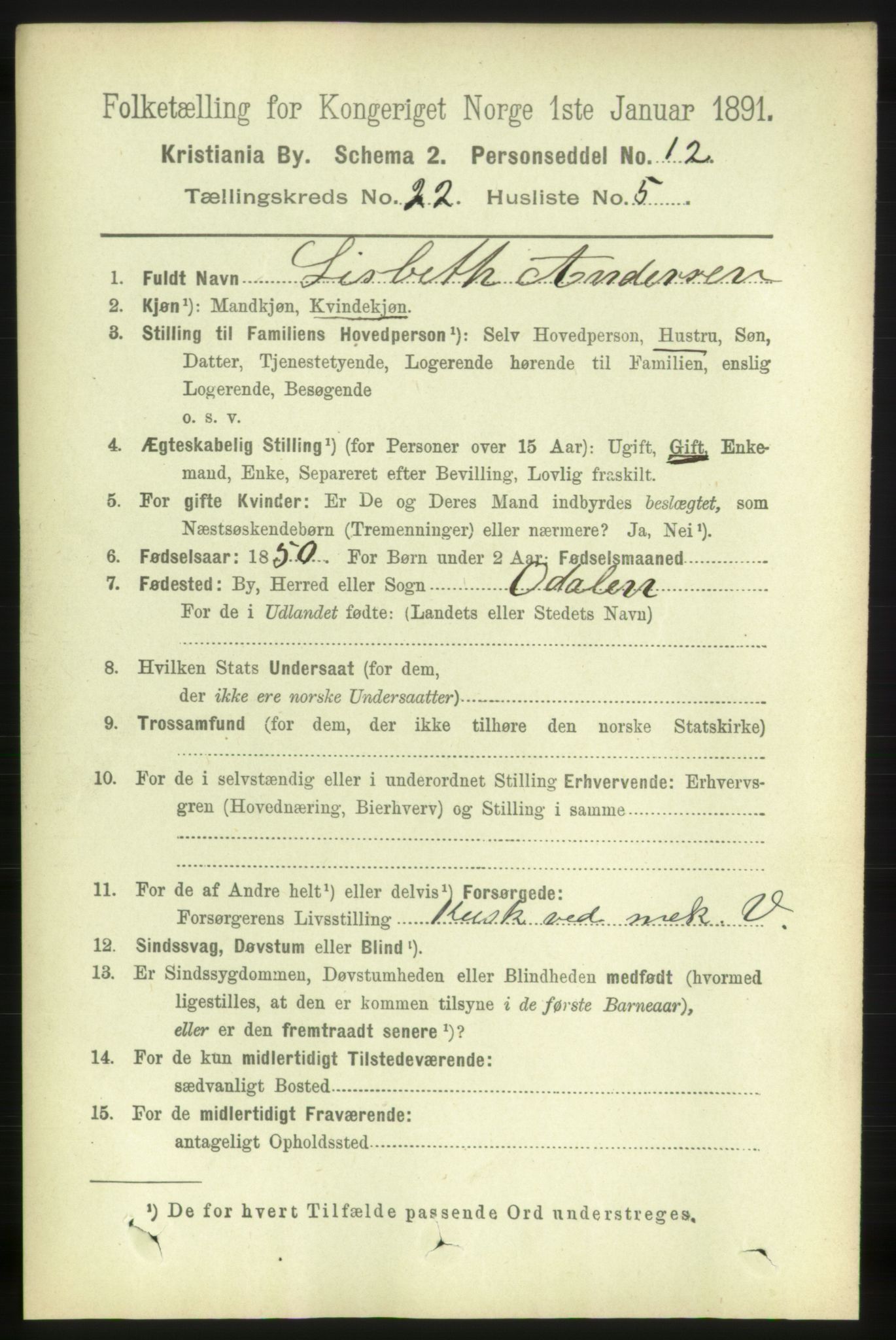 RA, 1891 census for 0301 Kristiania, 1891, p. 10906