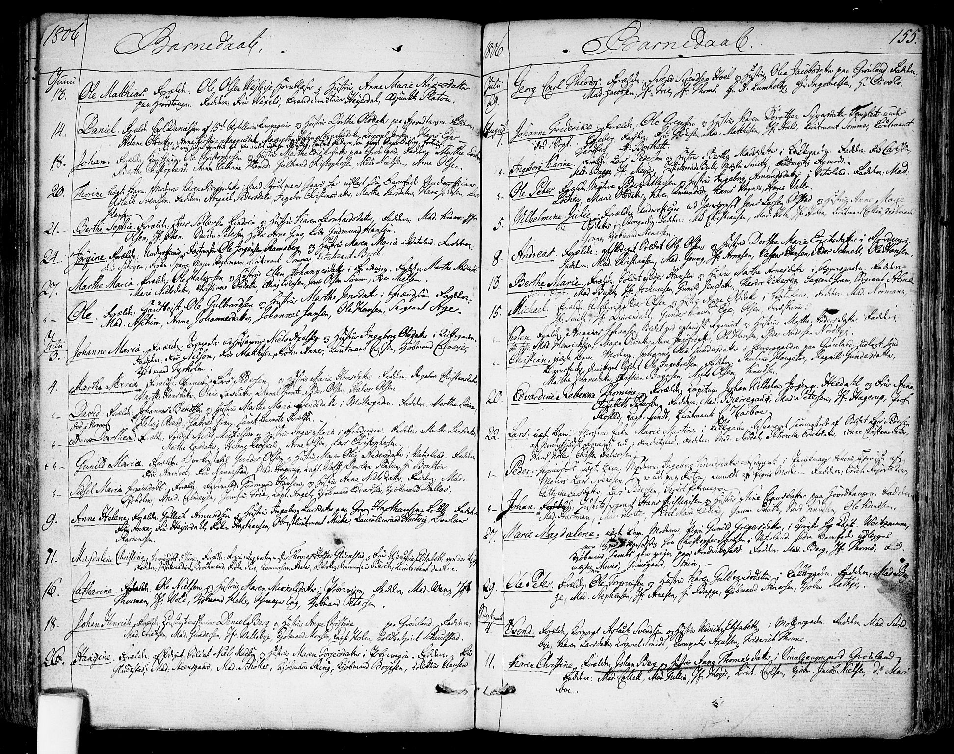 Garnisonsmenigheten Kirkebøker, SAO/A-10846/F/Fa/L0003: Parish register (official) no. 3, 1777-1809, p. 155