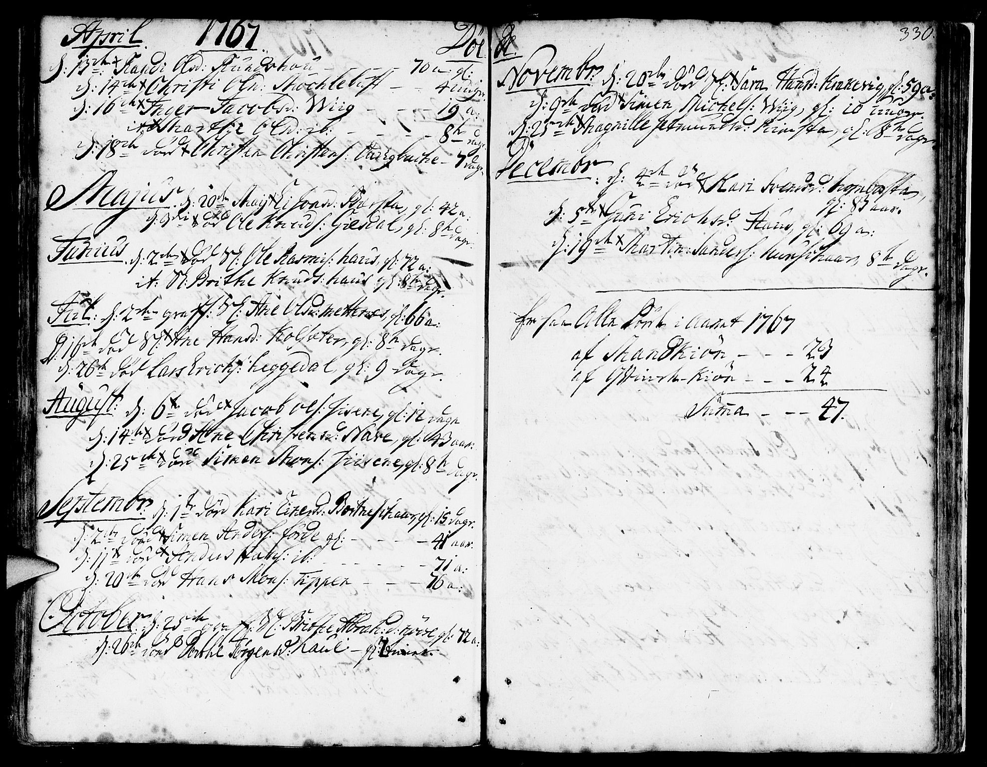 Davik sokneprestembete, SAB/A-79701/H/Haa/Haaa/L0002: Parish register (official) no. A 2, 1742-1816, p. 330