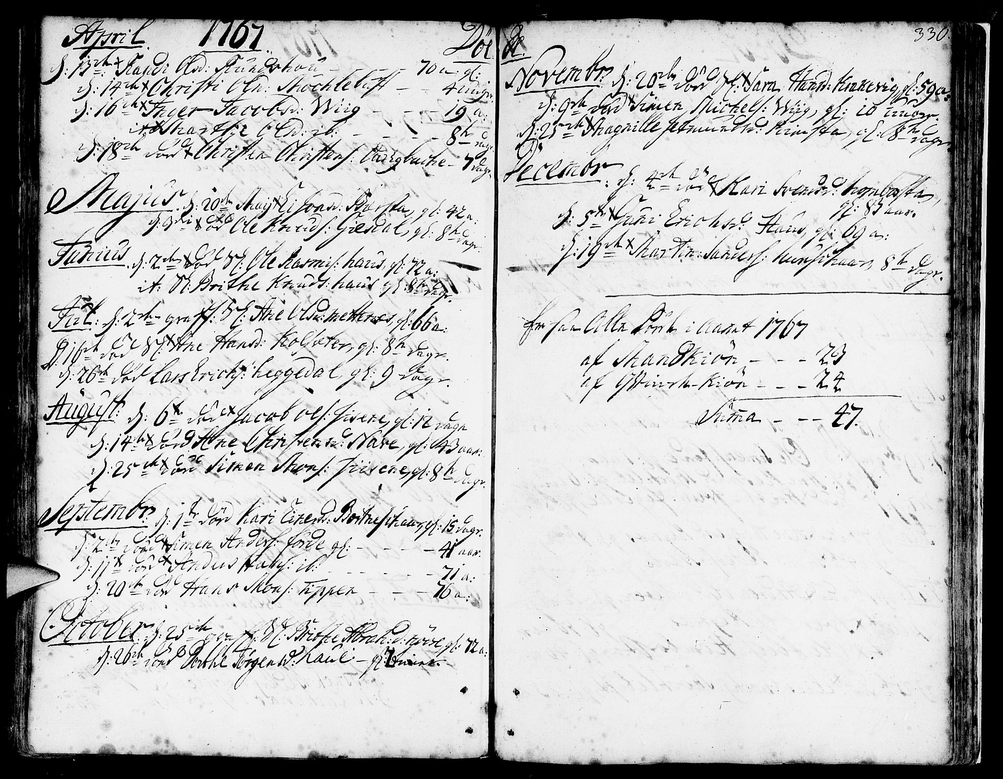 Davik sokneprestembete, AV/SAB-A-79701/H/Haa/Haaa/L0002: Parish register (official) no. A 2, 1742-1816, p. 330