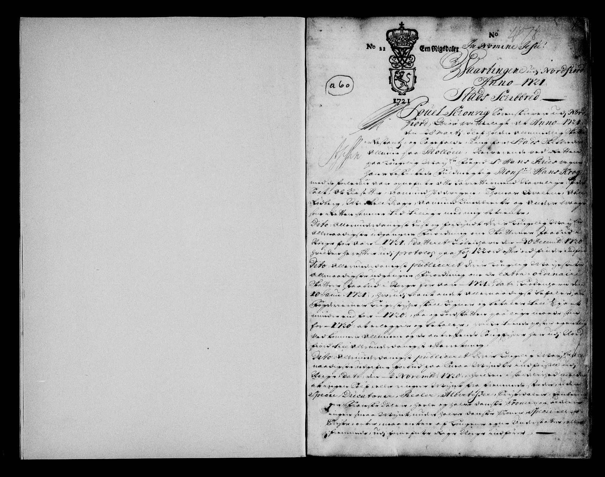 Nordfjord sorenskriveri, AV/SAB-A-2801/01/01a/L0021: Tingbøker (justisprotokoller), 1721-1723, p. 0b-1a