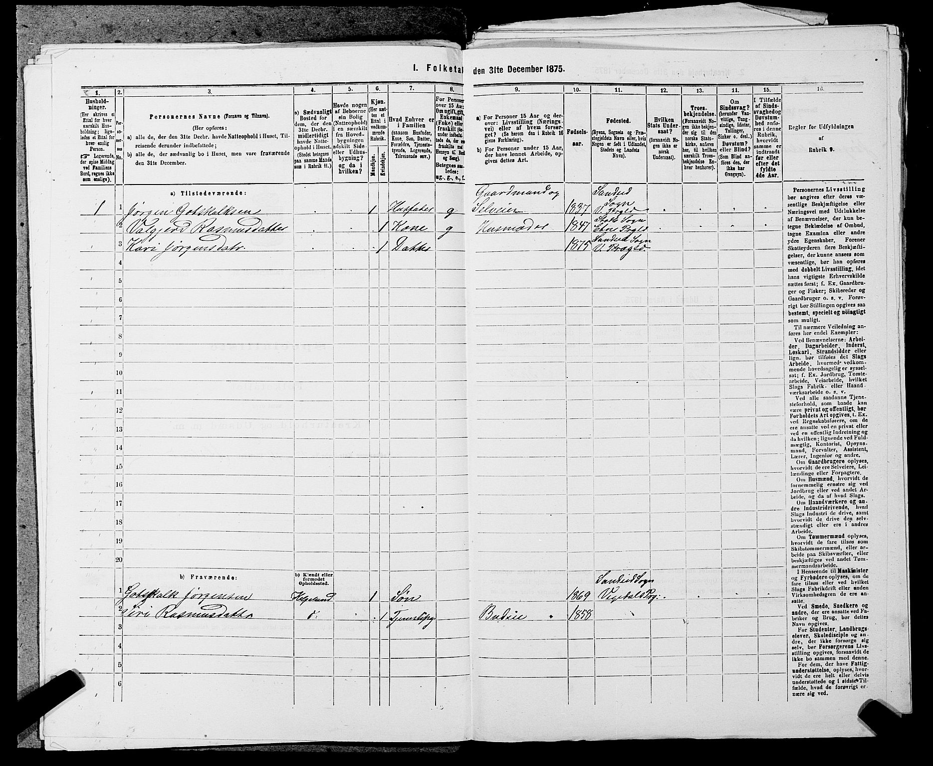 SAST, 1875 census for 1157P Vikedal, 1875, p. 352