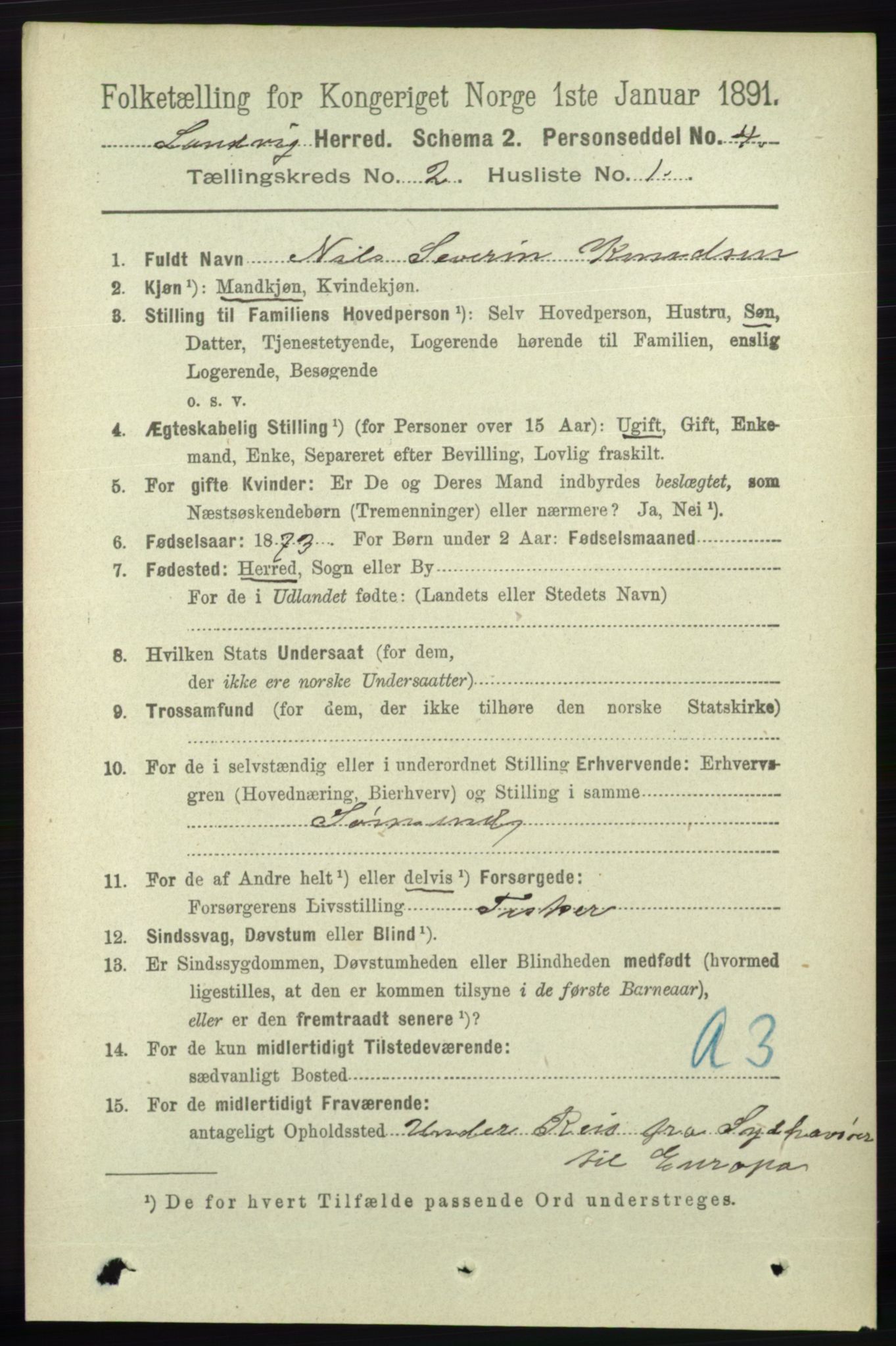 RA, 1891 census for 0924 Landvik, 1891, p. 338