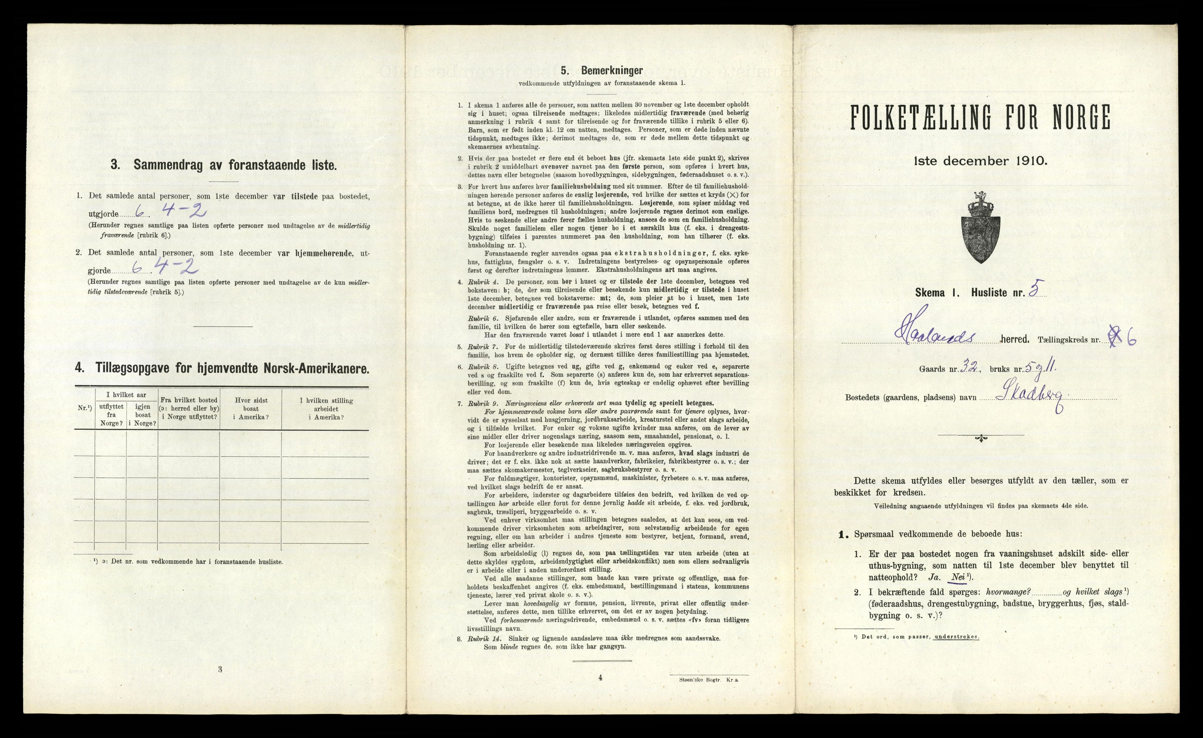 RA, 1910 census for Håland, 1910, p. 915