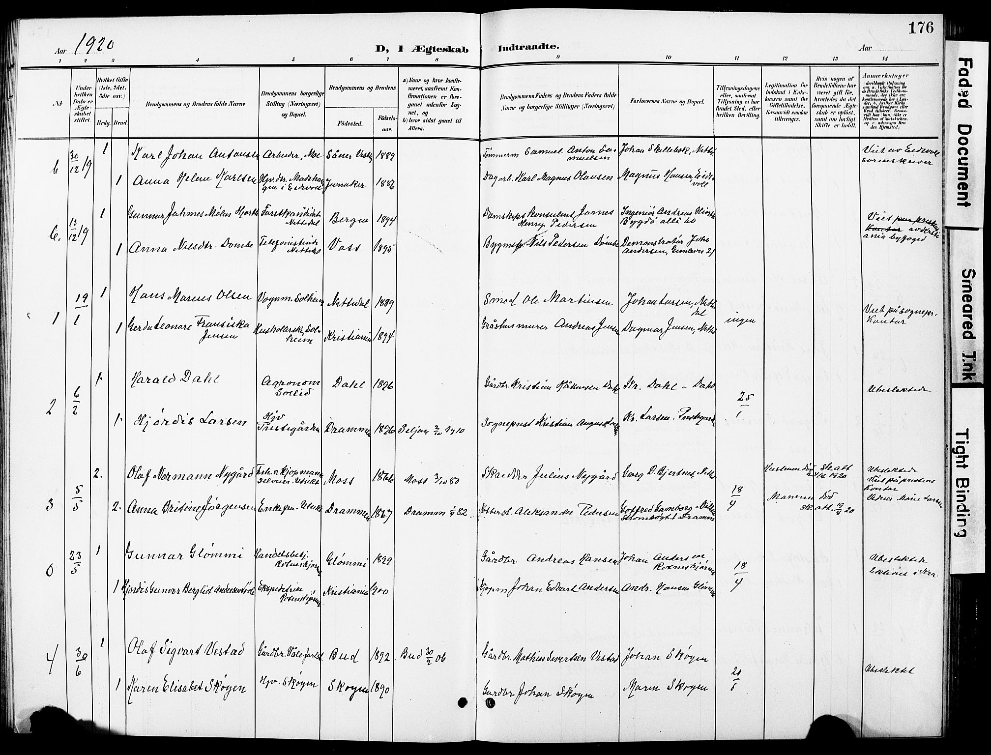 Nittedal prestekontor Kirkebøker, SAO/A-10365a/G/Ga/L0003: Parish register (copy) no. I 3, 1902-1929, p. 176
