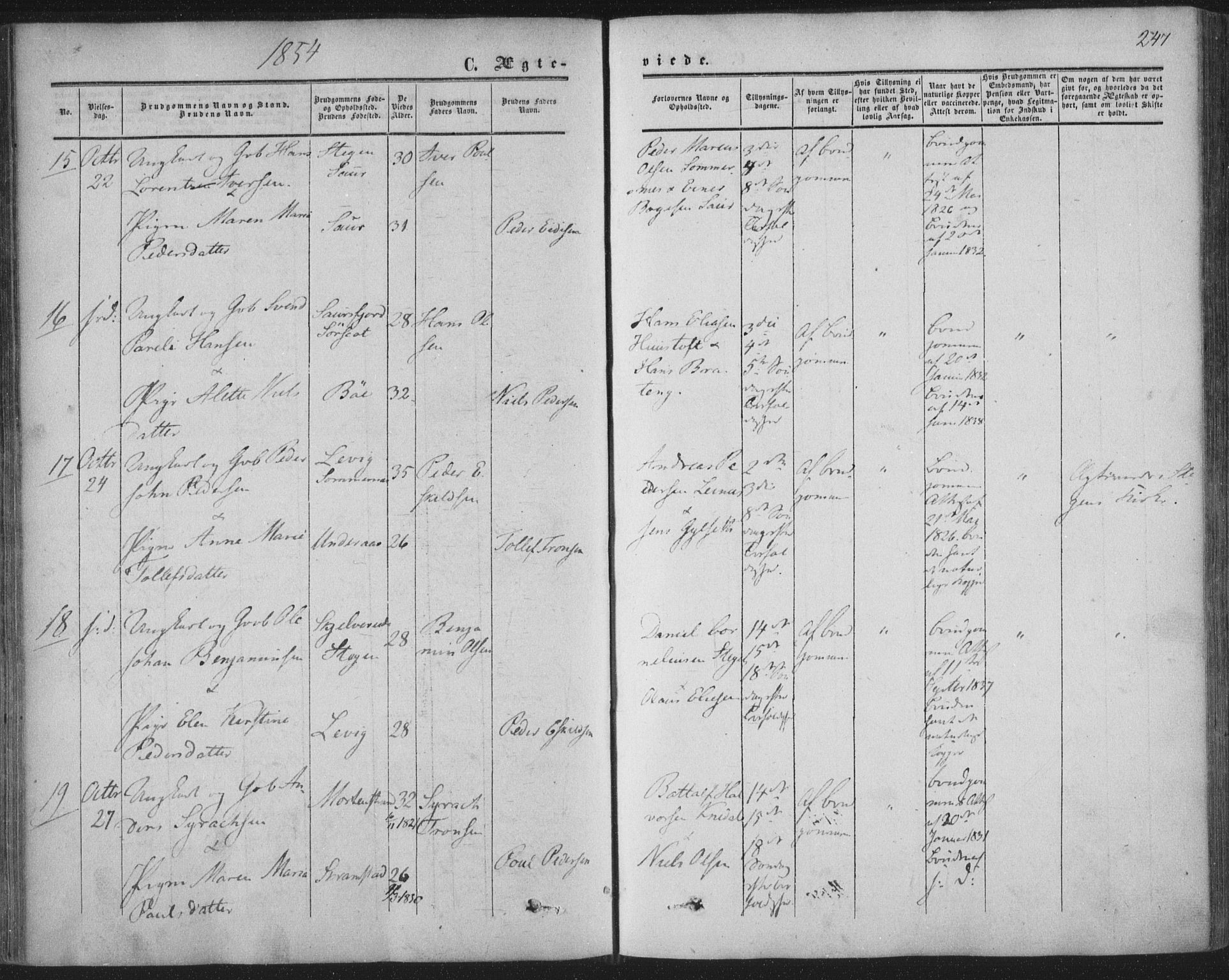 Ministerialprotokoller, klokkerbøker og fødselsregistre - Nordland, AV/SAT-A-1459/855/L0800: Parish register (official) no. 855A08, 1852-1864, p. 247