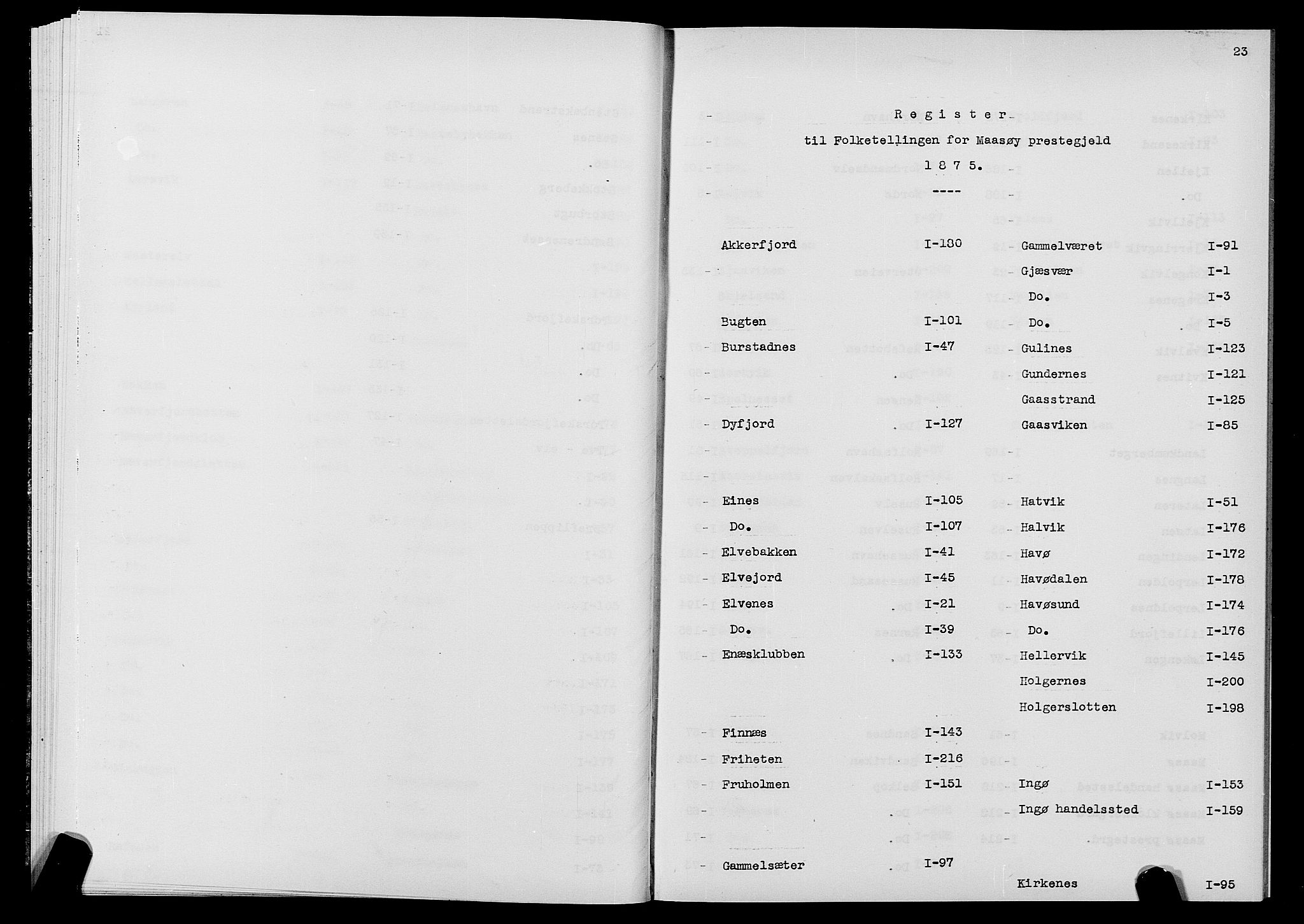 SATØ, 1875 census for 2018P Måsøy, 1875, p. 23