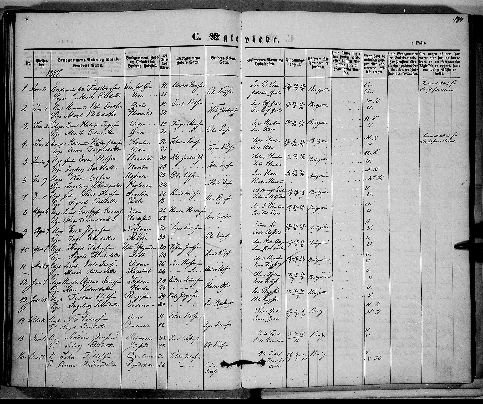 Vestre Slidre prestekontor, SAH/PREST-136/H/Ha/Haa/L0001: Parish register (official) no. 1, 1844-1855, p. 174