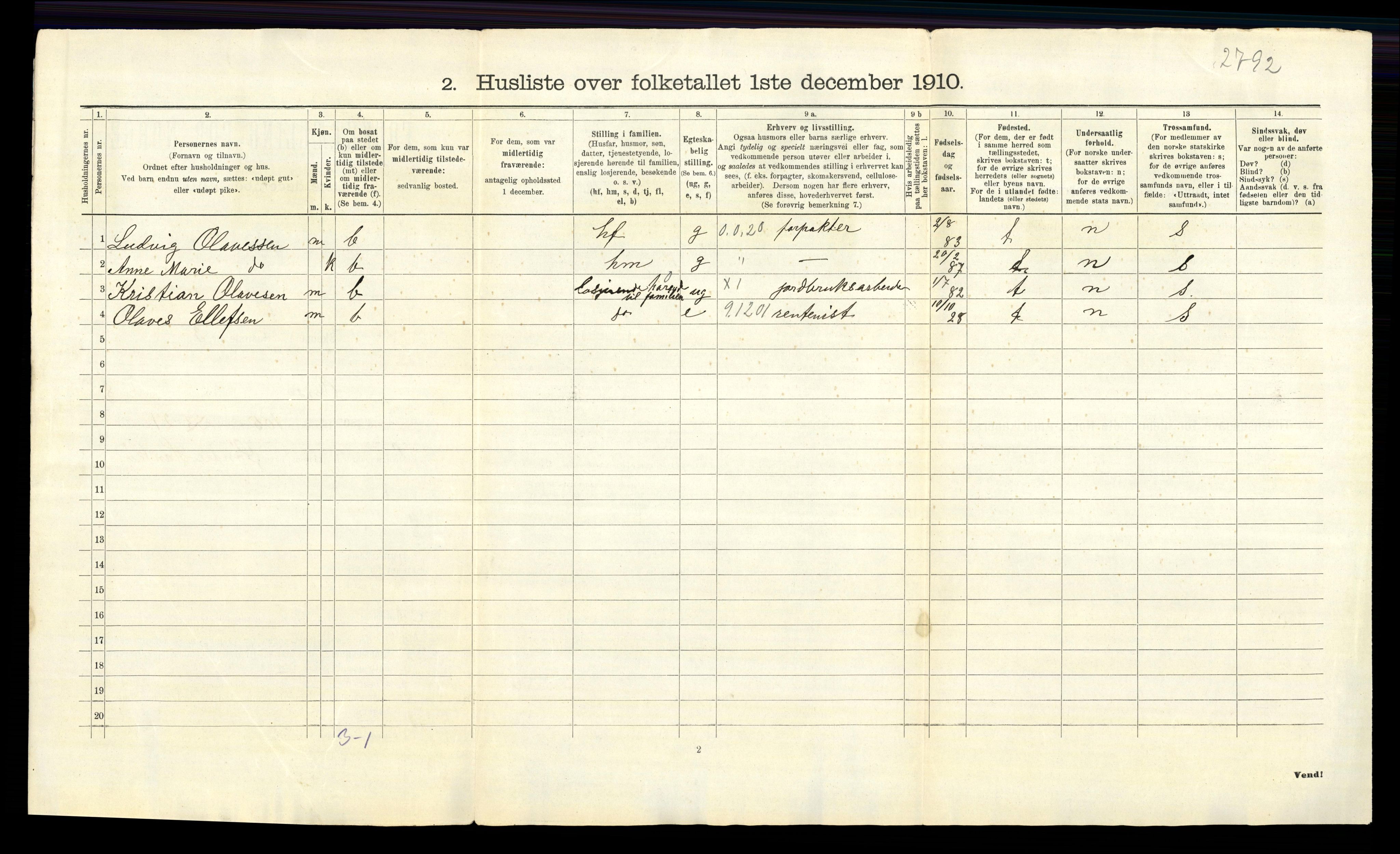 RA, 1910 census for Onsøy, 1910, p. 1912