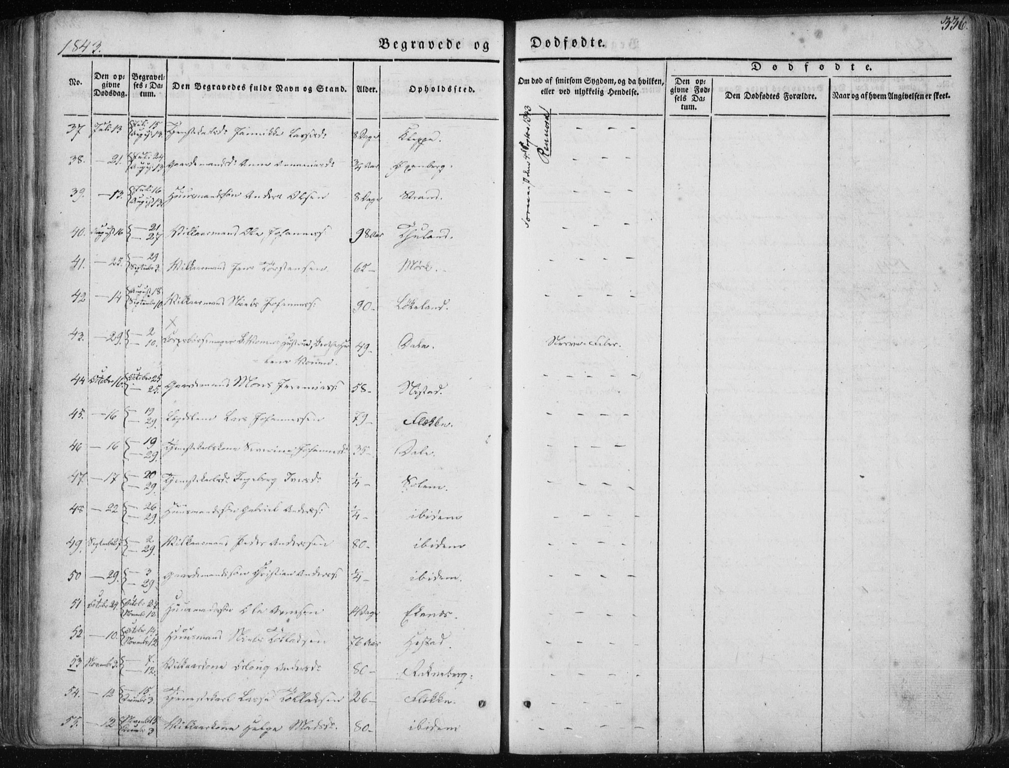 Fjaler sokneprestembete, AV/SAB-A-79801/H/Haa/Haaa/L0006: Parish register (official) no. A 6, 1835-1884, p. 336