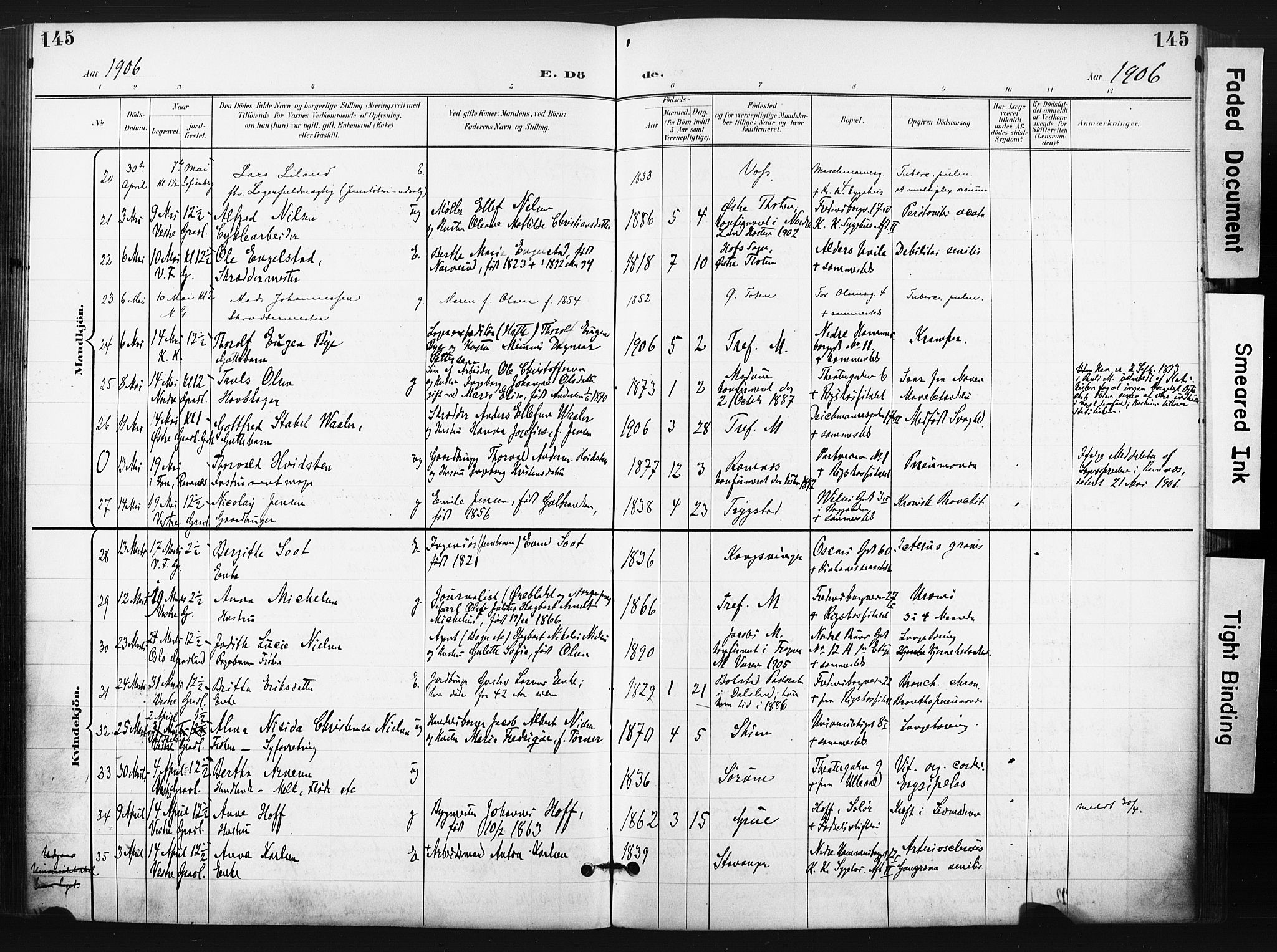 Trefoldighet prestekontor Kirkebøker, AV/SAO-A-10882/F/Fd/L0004: Parish register (official) no. IV 4, 1897-1912, p. 145