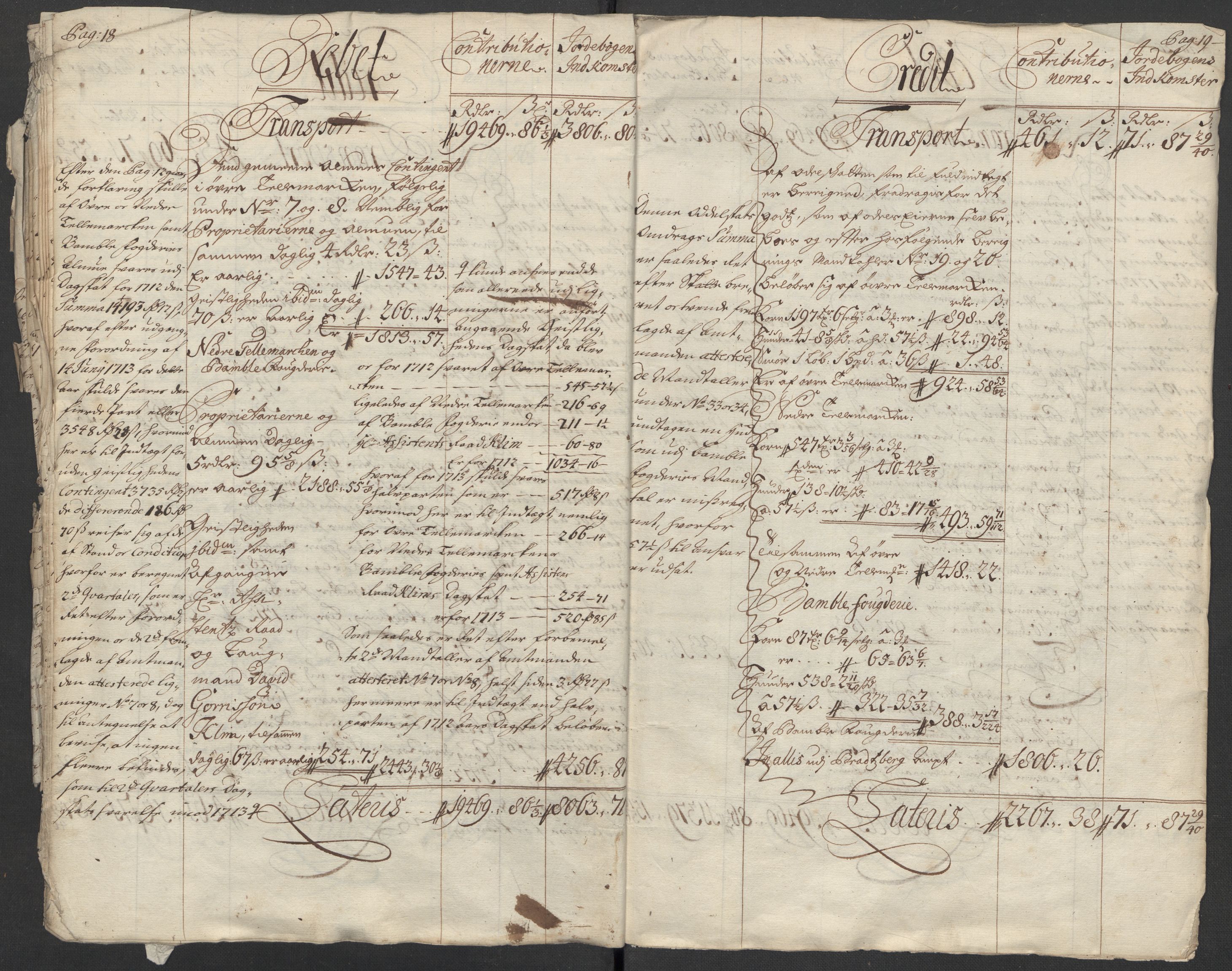 Rentekammeret inntil 1814, Reviderte regnskaper, Fogderegnskap, AV/RA-EA-4092/R36/L2124: Fogderegnskap Øvre og Nedre Telemark og Bamble, 1713, p. 12