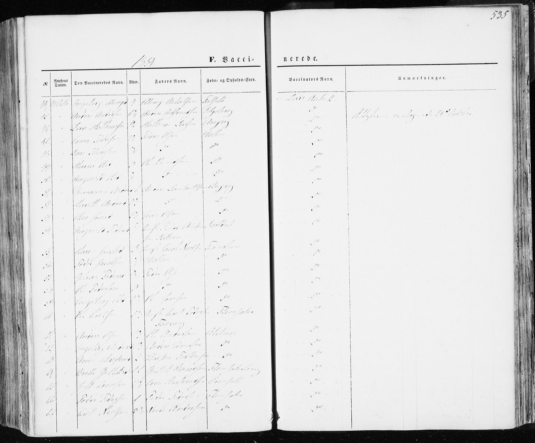 Ministerialprotokoller, klokkerbøker og fødselsregistre - Møre og Romsdal, AV/SAT-A-1454/586/L0984: Parish register (official) no. 586A10, 1844-1856, p. 535