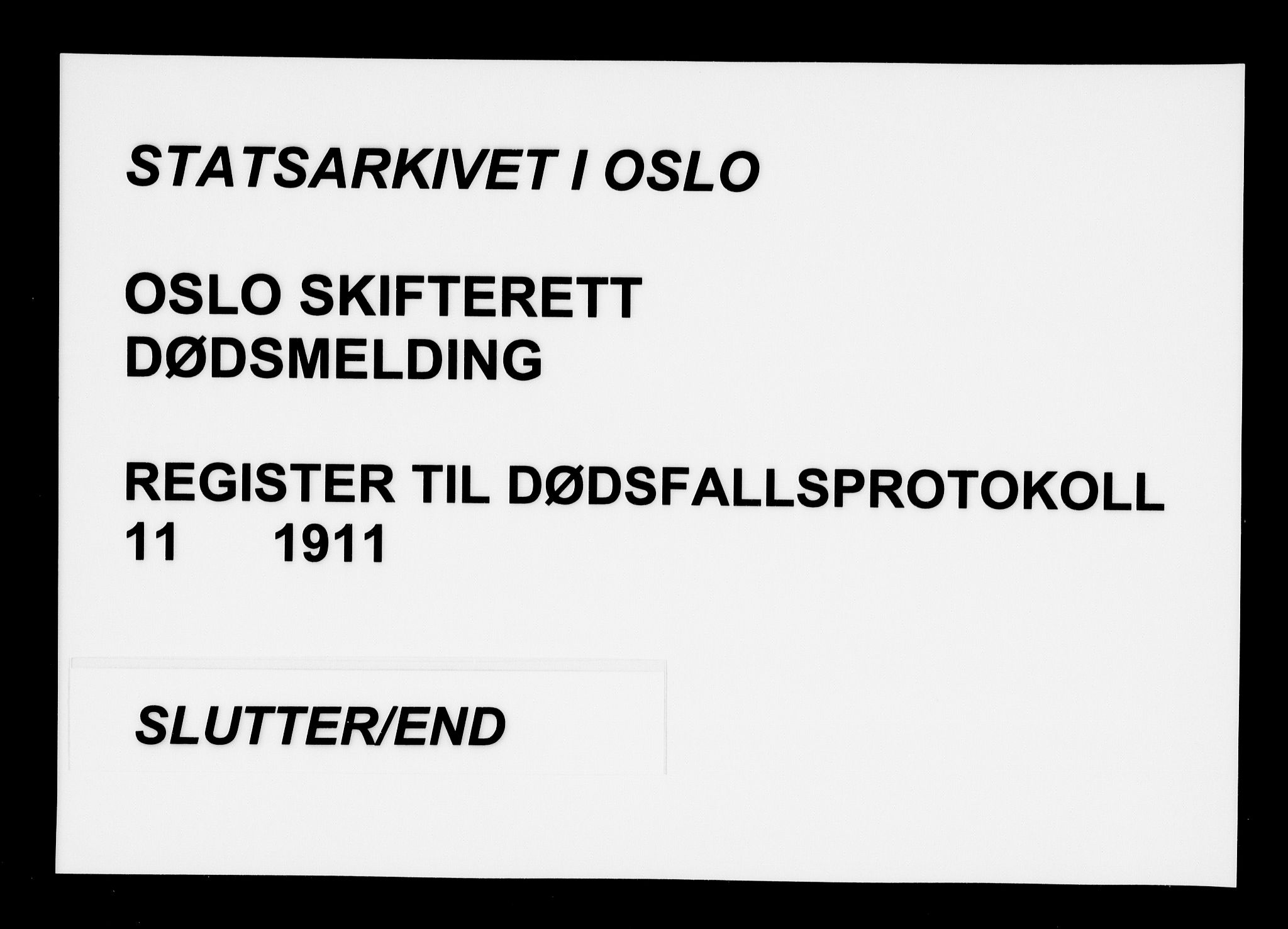 Oslo skifterett, AV/SAO-A-10383/F/Fa/Faa/L0011: Navneregister, 1911