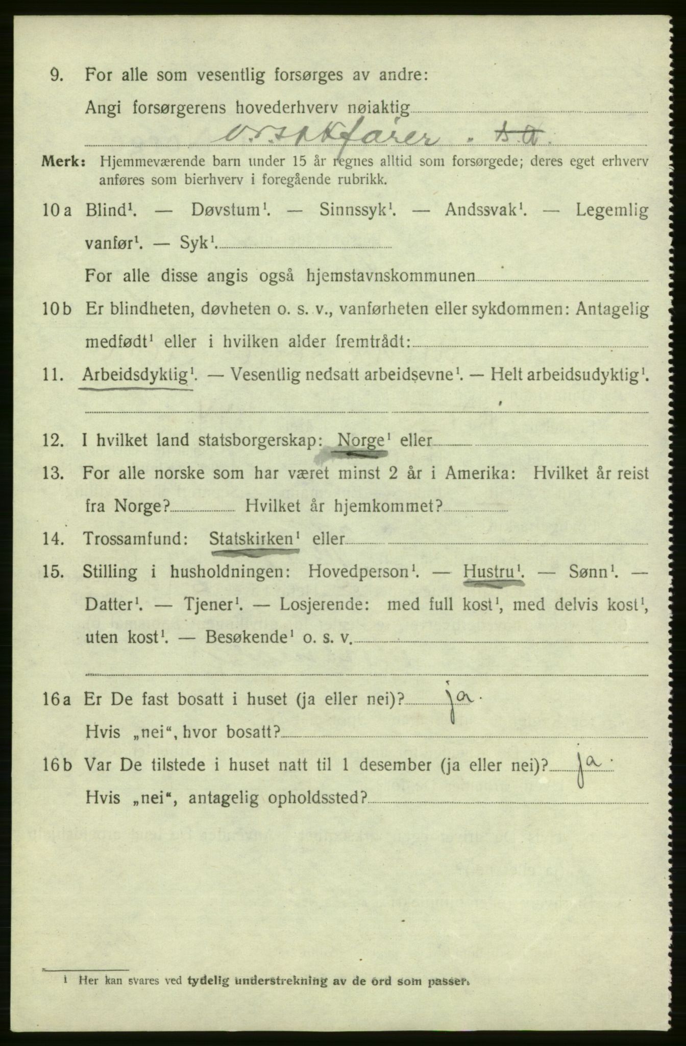 SAB, 1920 census for Florø, 1920, p. 1525