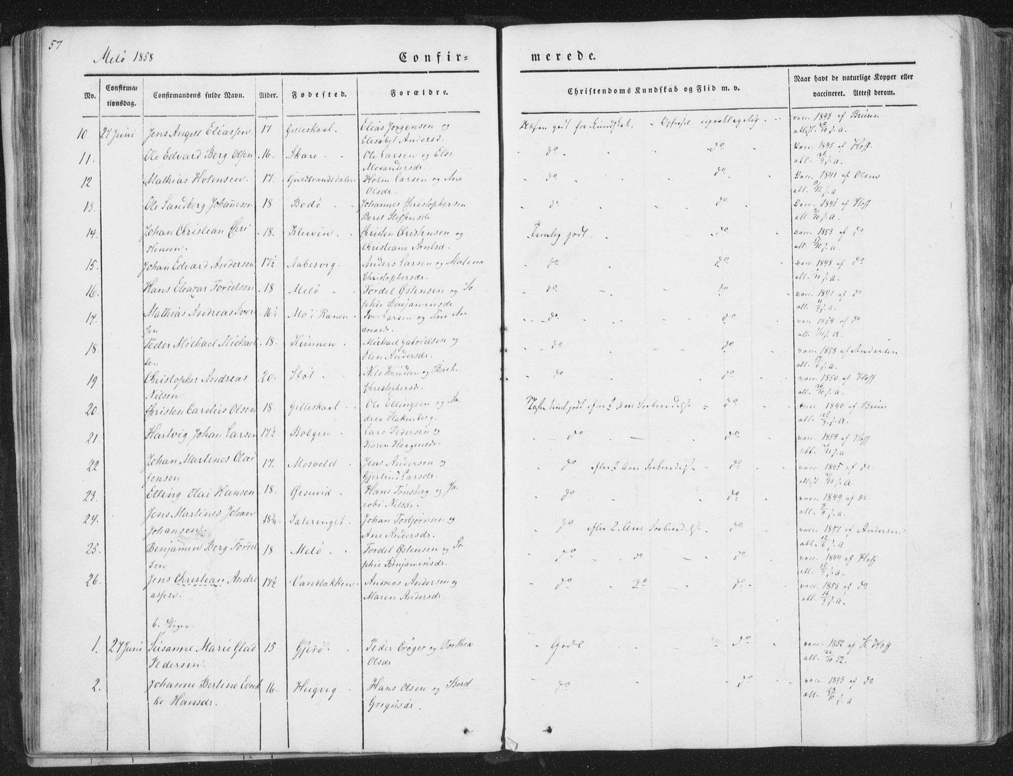 Ministerialprotokoller, klokkerbøker og fødselsregistre - Nordland, AV/SAT-A-1459/841/L0604: Parish register (official) no. 841A09 /2, 1845-1862, p. 57