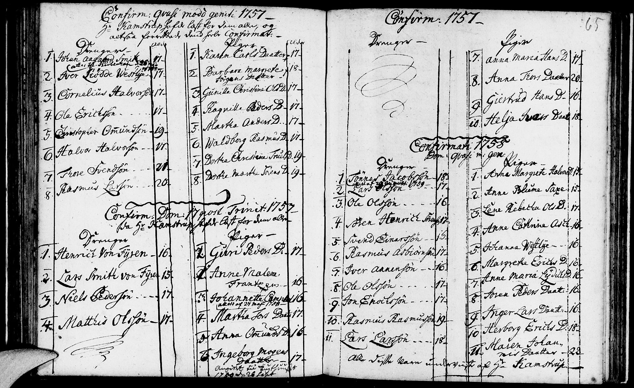 Domkirken sokneprestkontor, SAST/A-101812/001/30/30BA/L0003: Parish register (official) no. A 3 /1, 1738-1760, p. 65