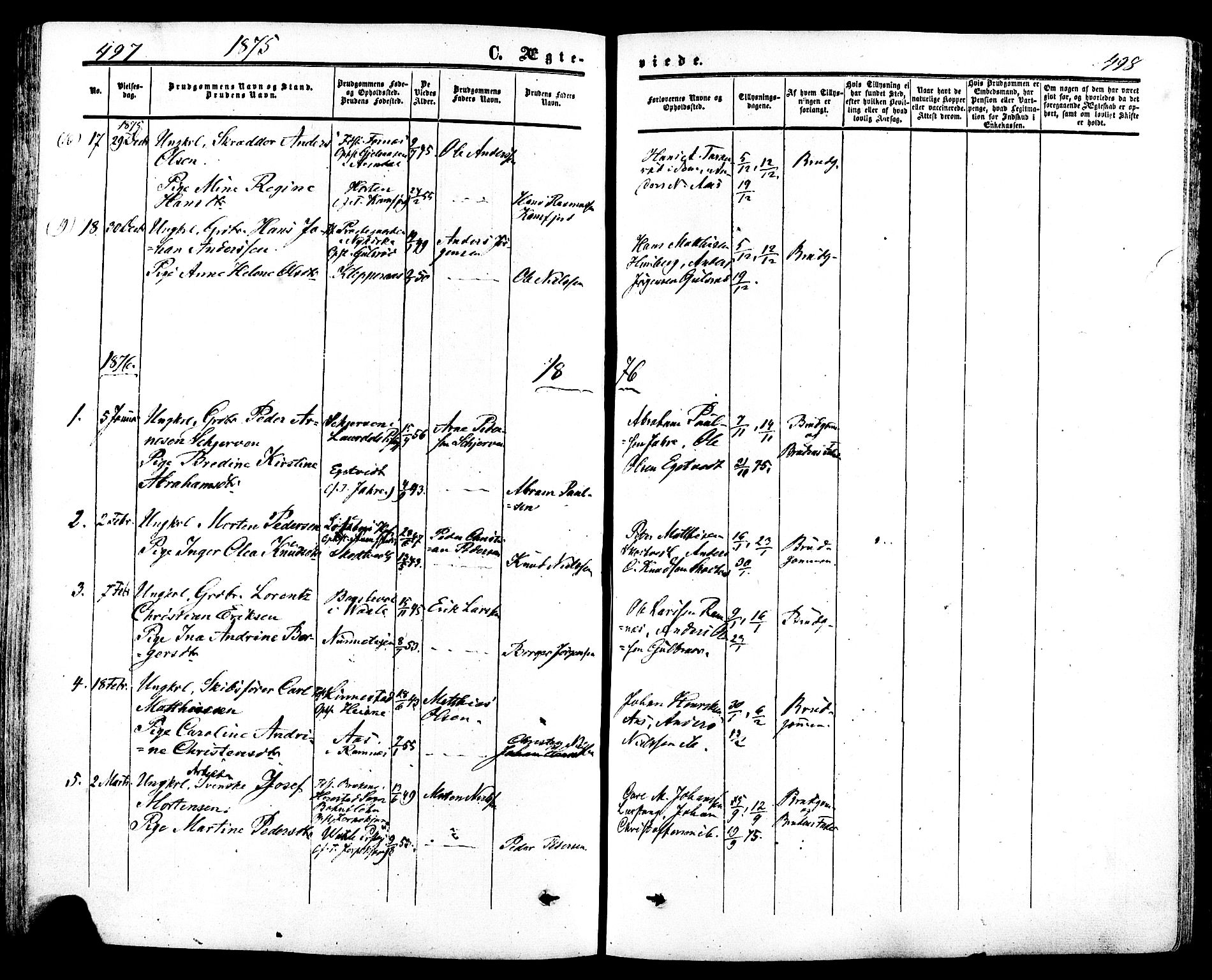 Ramnes kirkebøker, AV/SAKO-A-314/F/Fa/L0006: Parish register (official) no. I 6, 1862-1877, p. 497-498