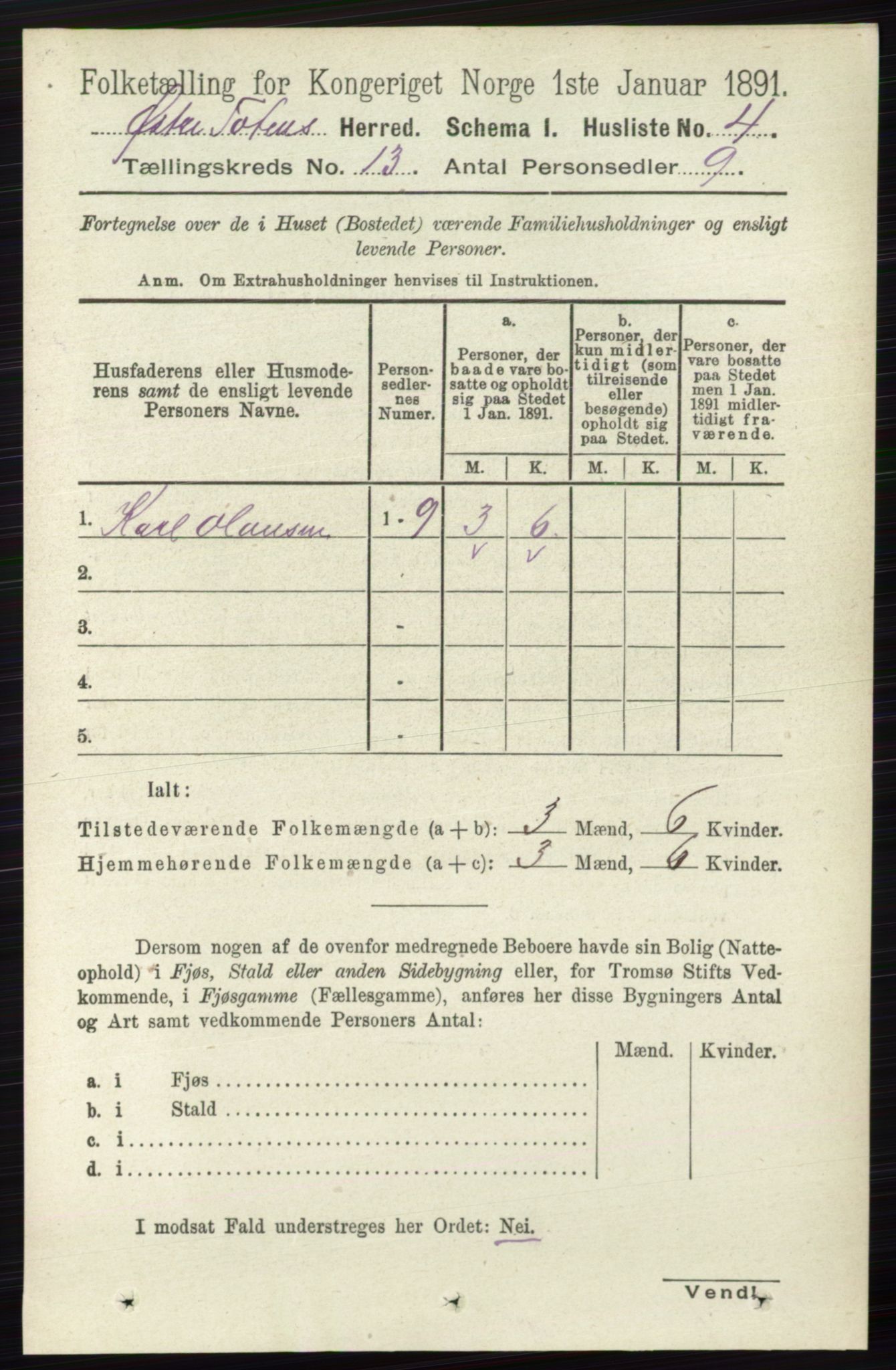 RA, 1891 census for 0528 Østre Toten, 1891, p. 8342