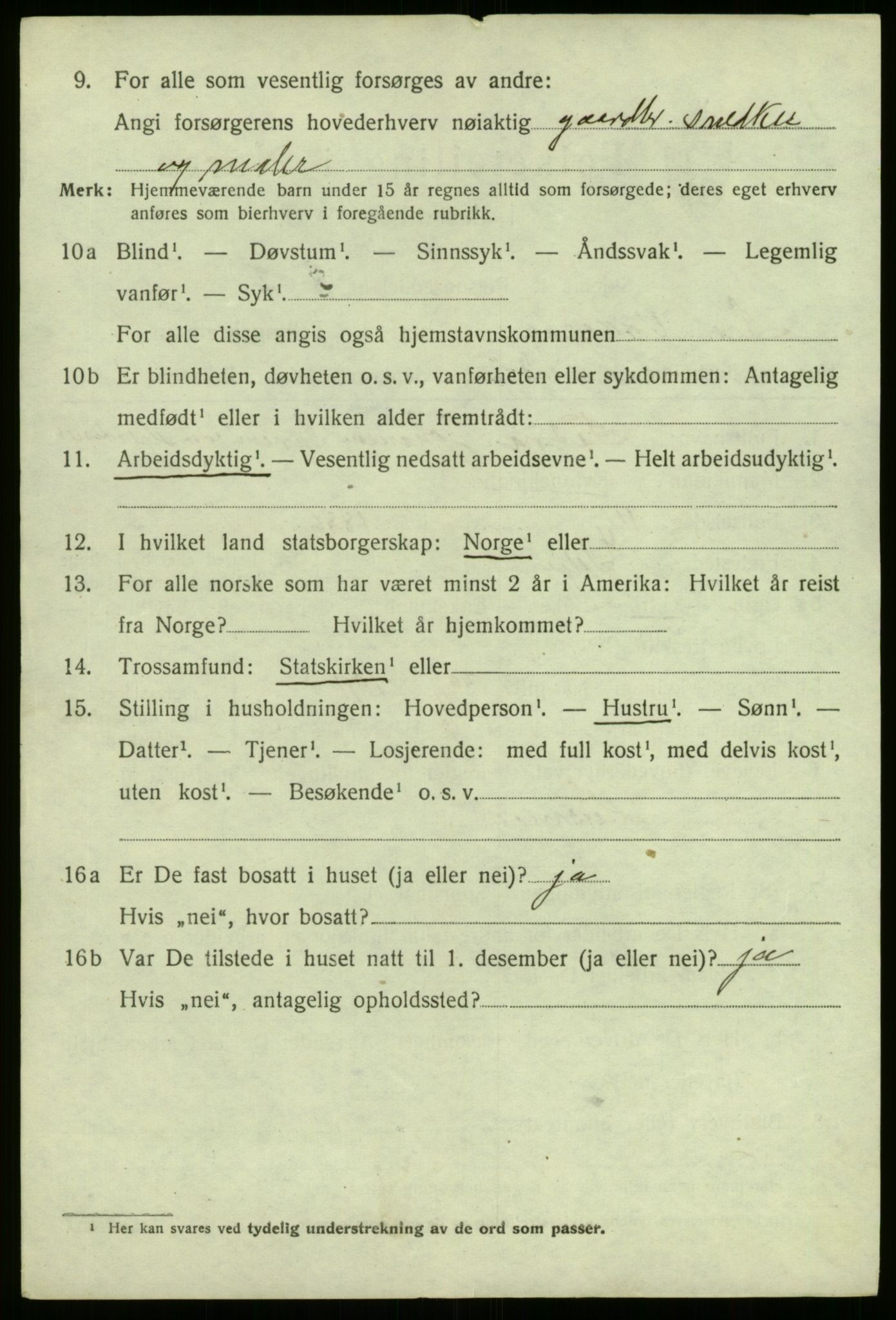 SAB, 1920 census for Sør-Vågsøy, 1920, p. 3297