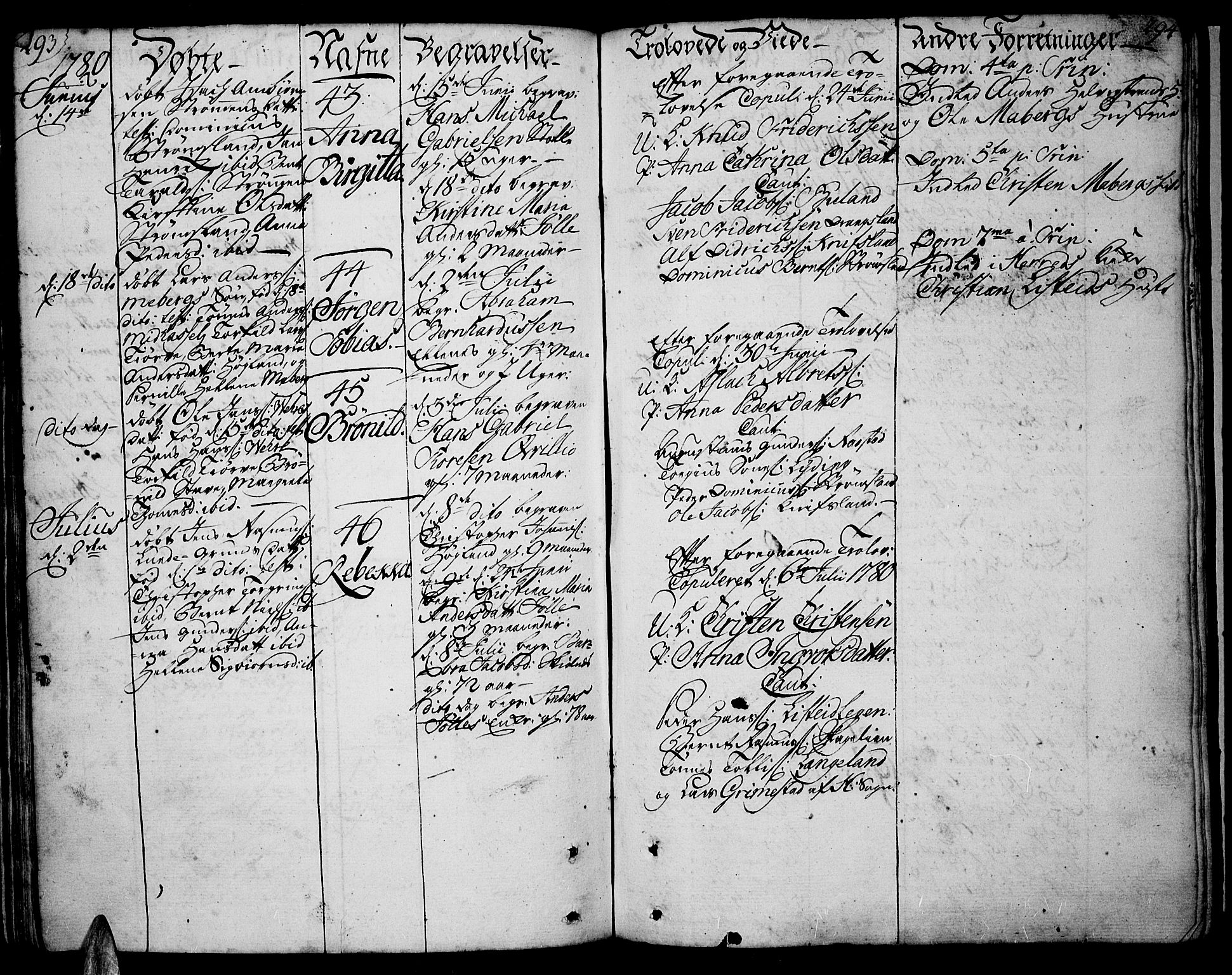 Lista sokneprestkontor, AV/SAK-1111-0027/F/Fa/L0004: Parish register (official) no. A 4, 1768-1794, p. 293-294