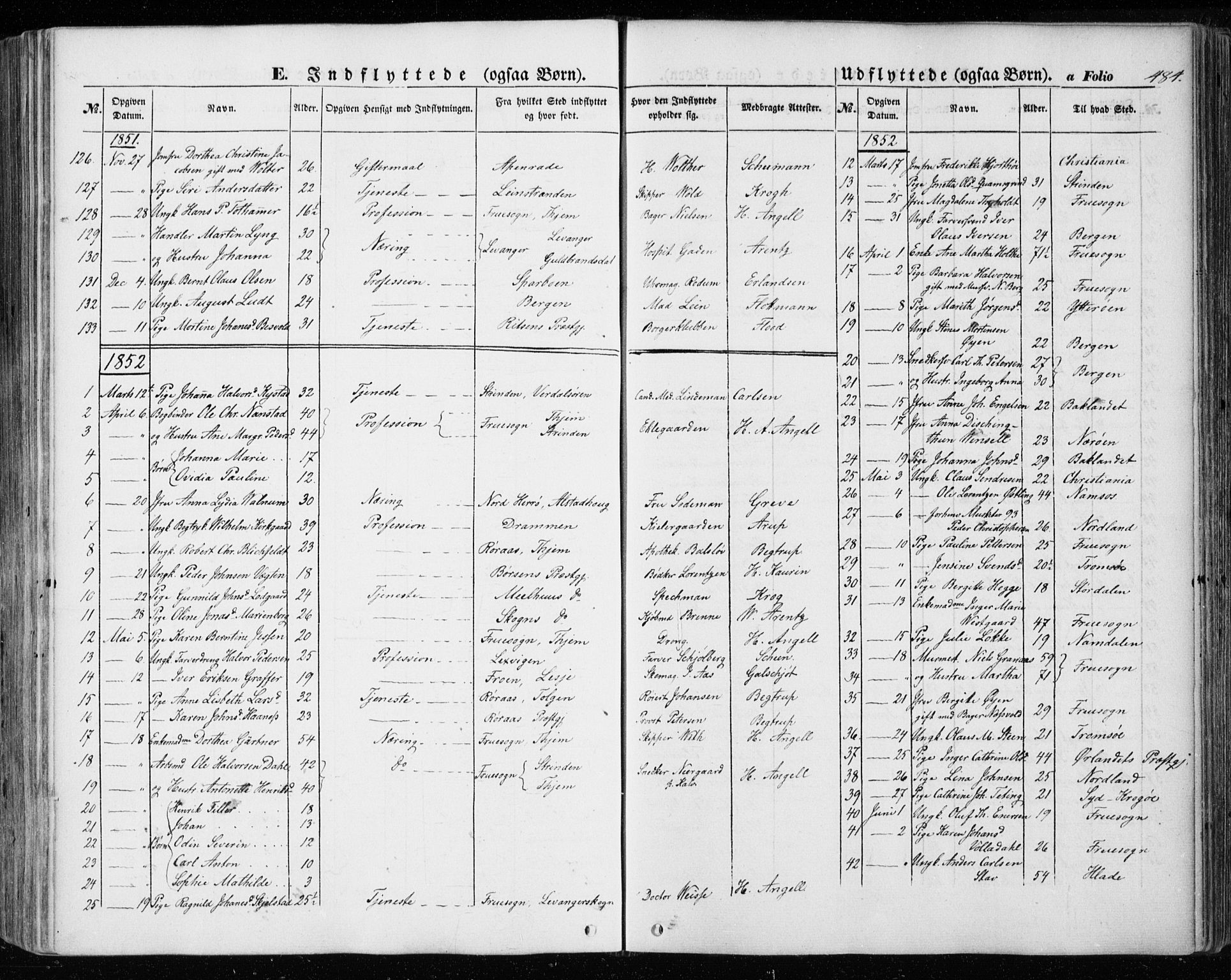 Ministerialprotokoller, klokkerbøker og fødselsregistre - Sør-Trøndelag, AV/SAT-A-1456/601/L0051: Parish register (official) no. 601A19, 1848-1857, p. 484