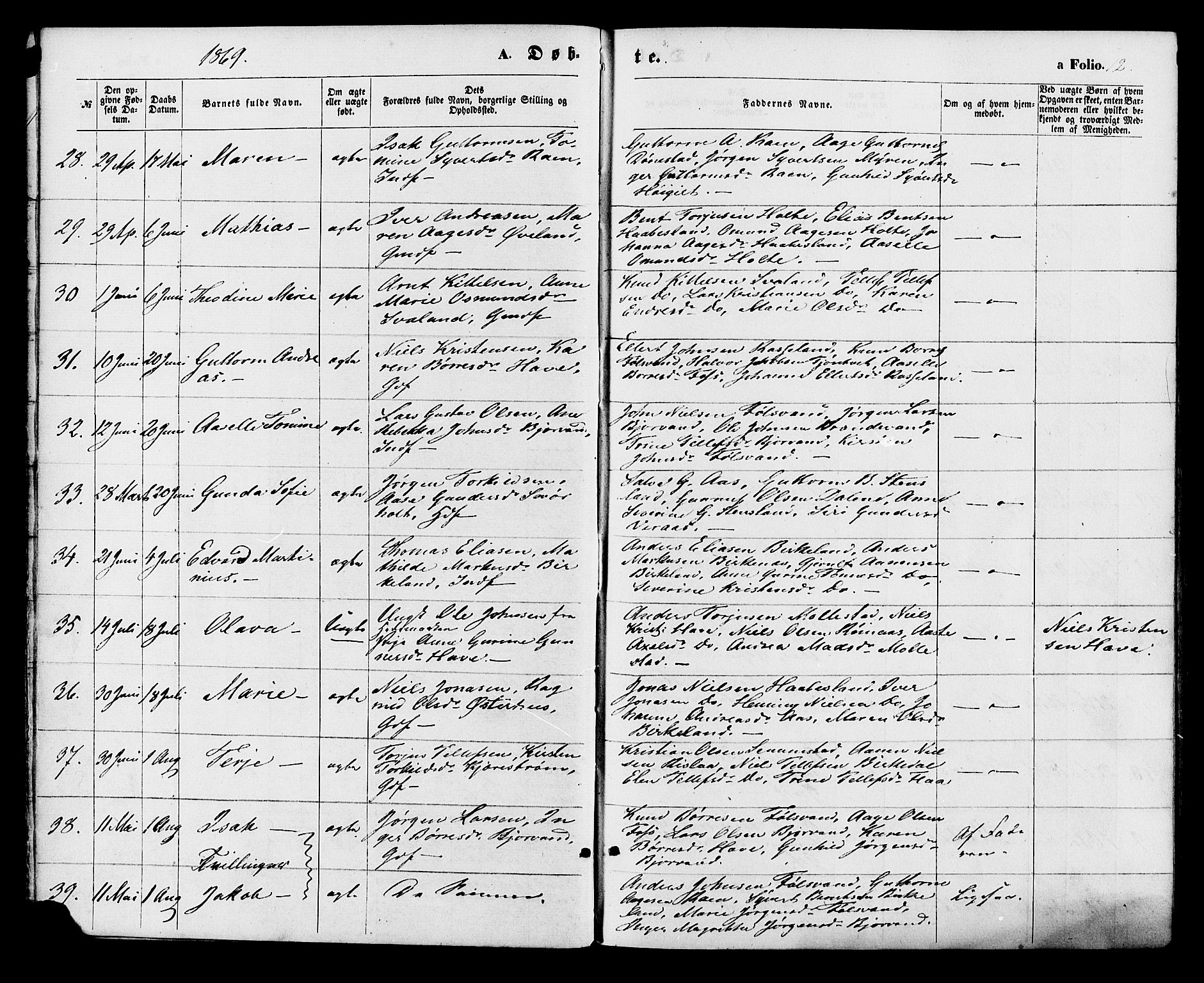 Birkenes sokneprestkontor, SAK/1111-0004/F/Fa/L0004: Parish register (official) no. A 4, 1867-1886, p. 12