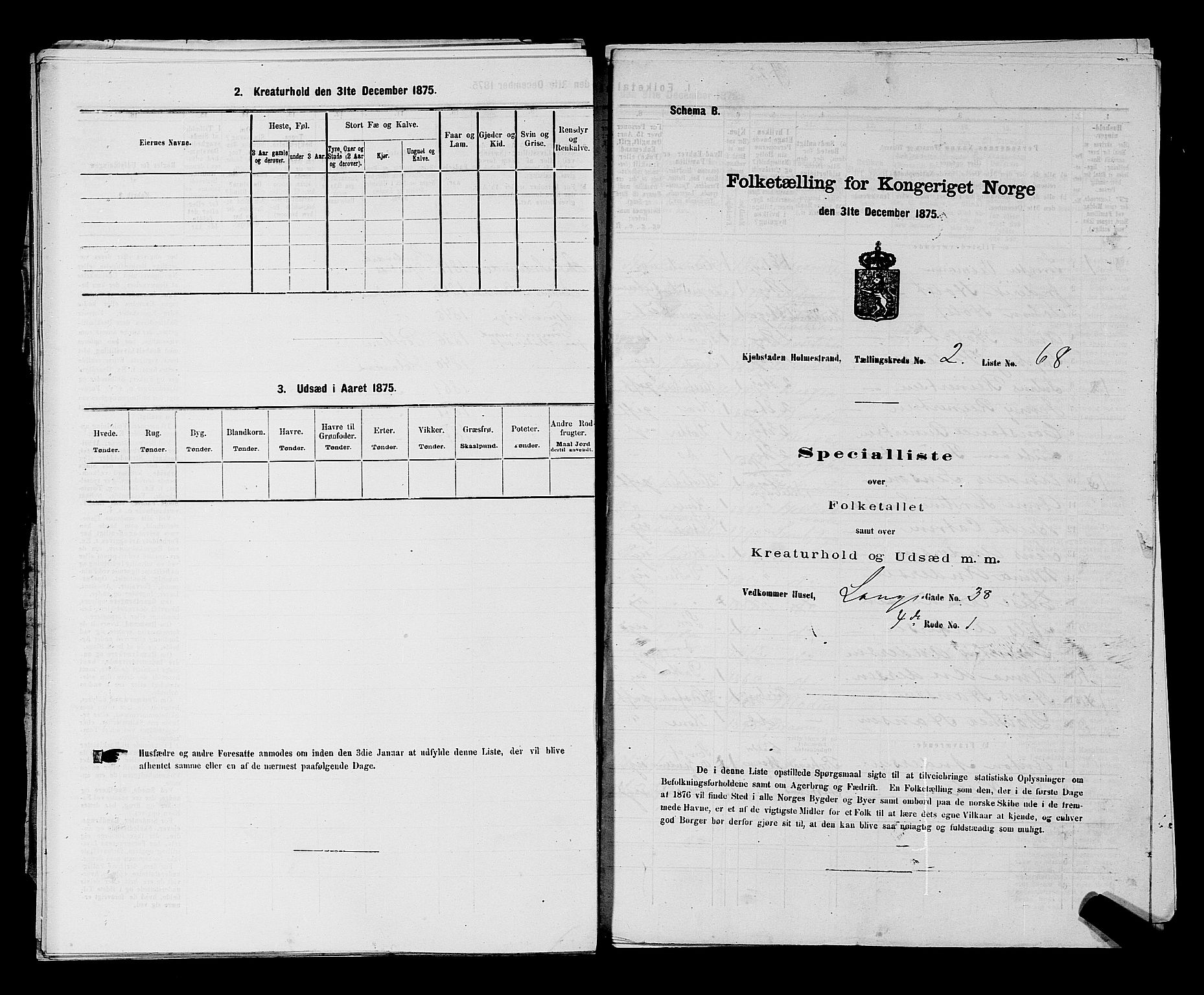 SAKO, 1875 census for 0702P Holmestrand, 1875, p. 165