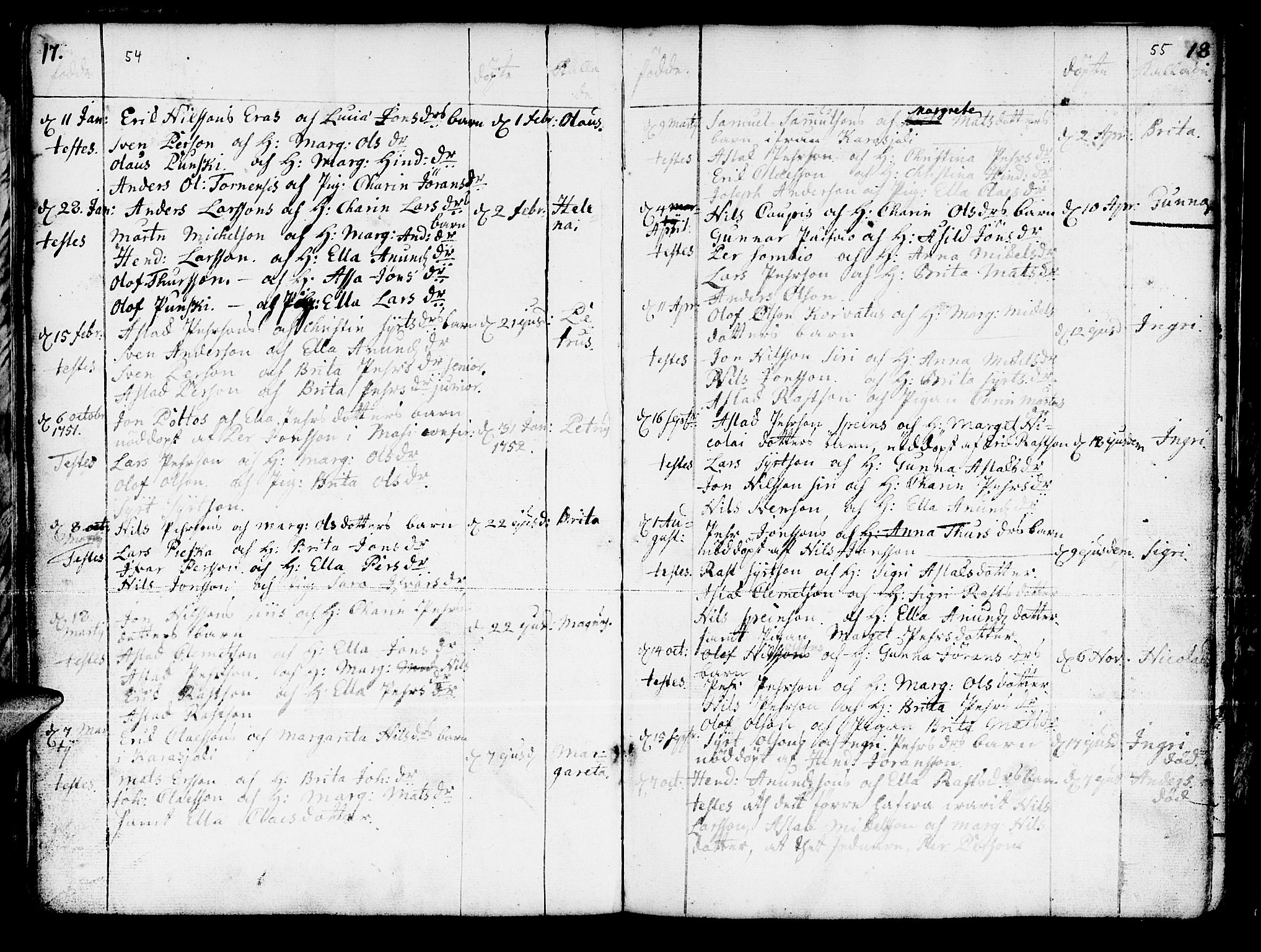 Kautokeino sokneprestembete, SATØ/S-1340/H/Ha/L0001.kirke: Parish register (official) no. 1, 1723-1776, p. 54-55