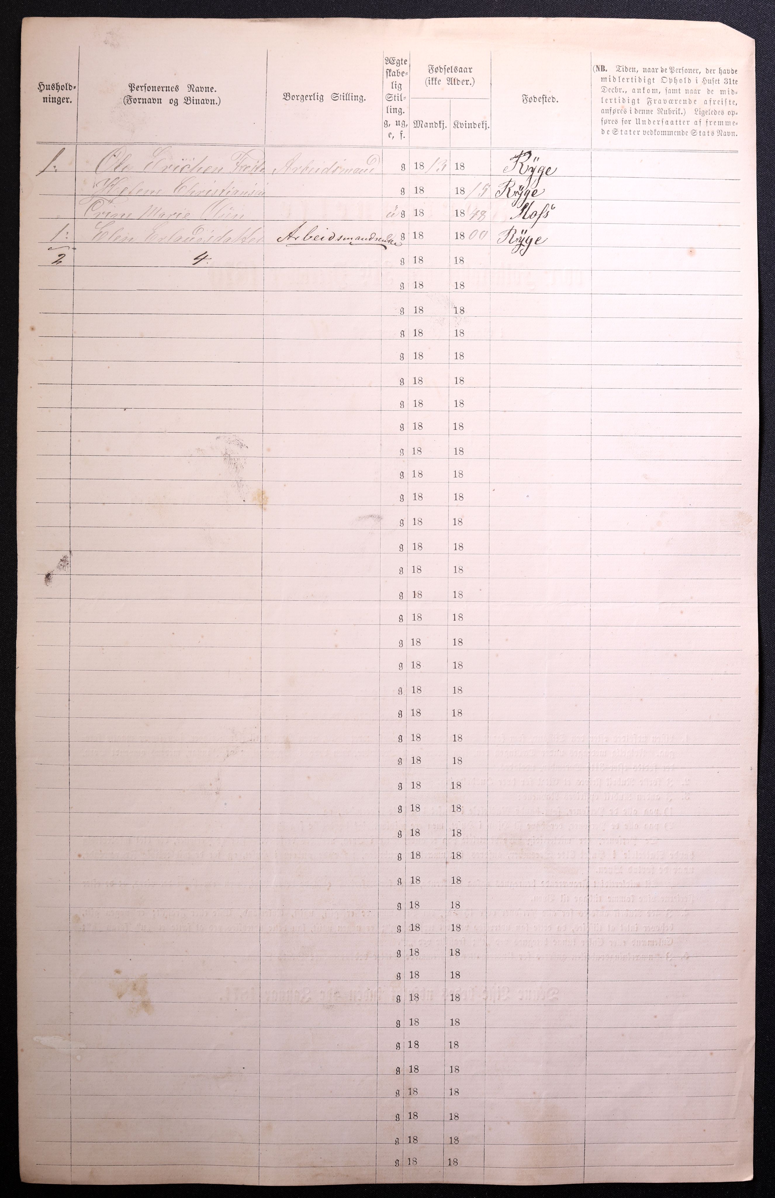 RA, 1870 census for 0104 Moss, 1870, p. 90