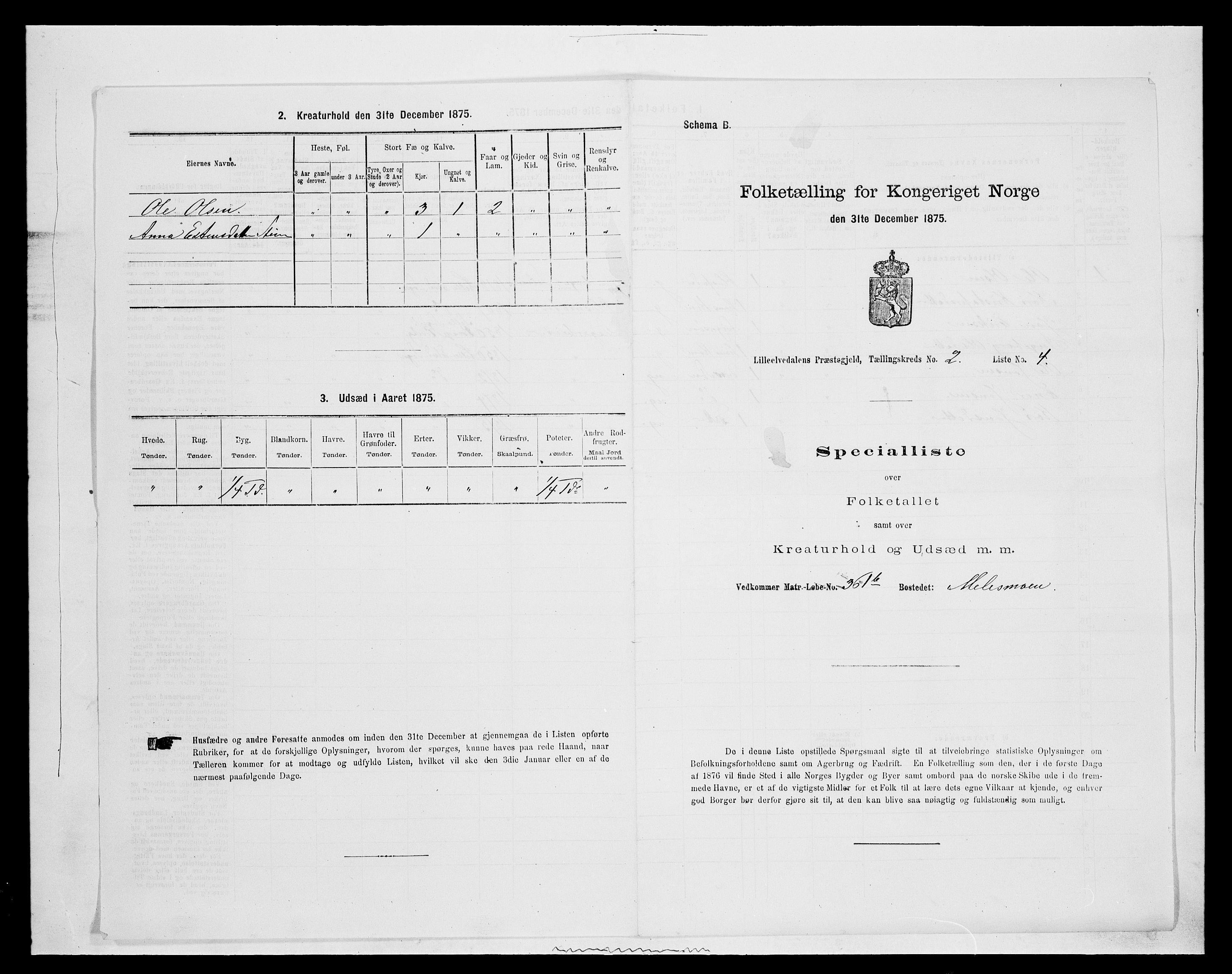 SAH, 1875 census for 0438P Lille Elvedalen, 1875, p. 226