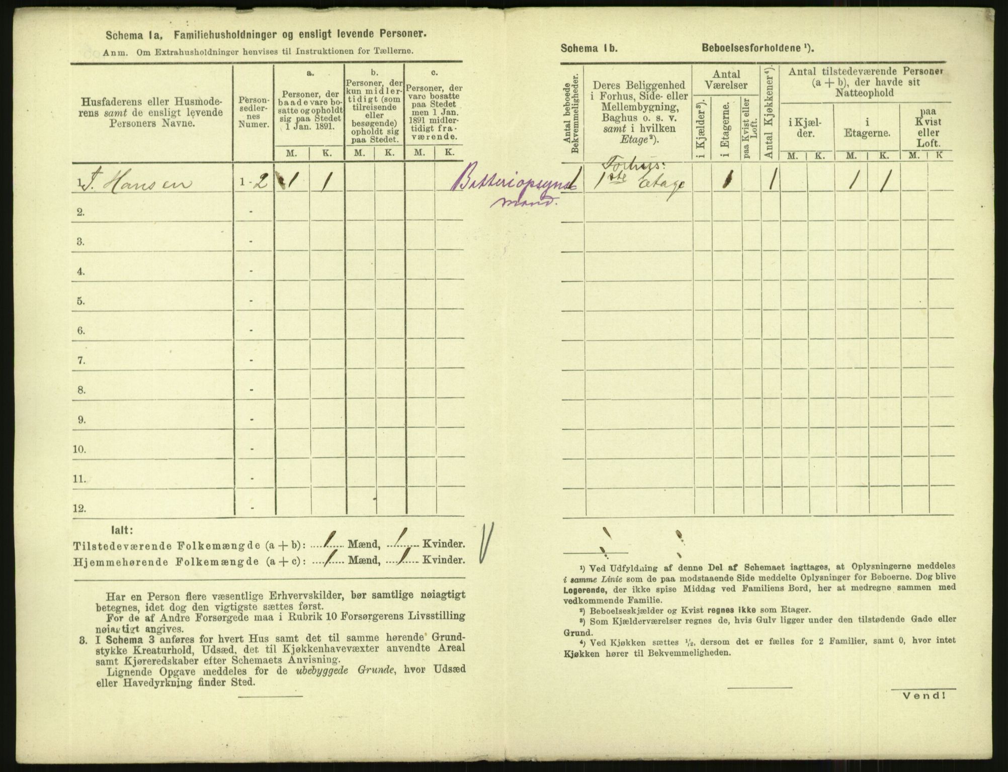 RA, 1891 census for 1001 Kristiansand, 1891, p. 2805