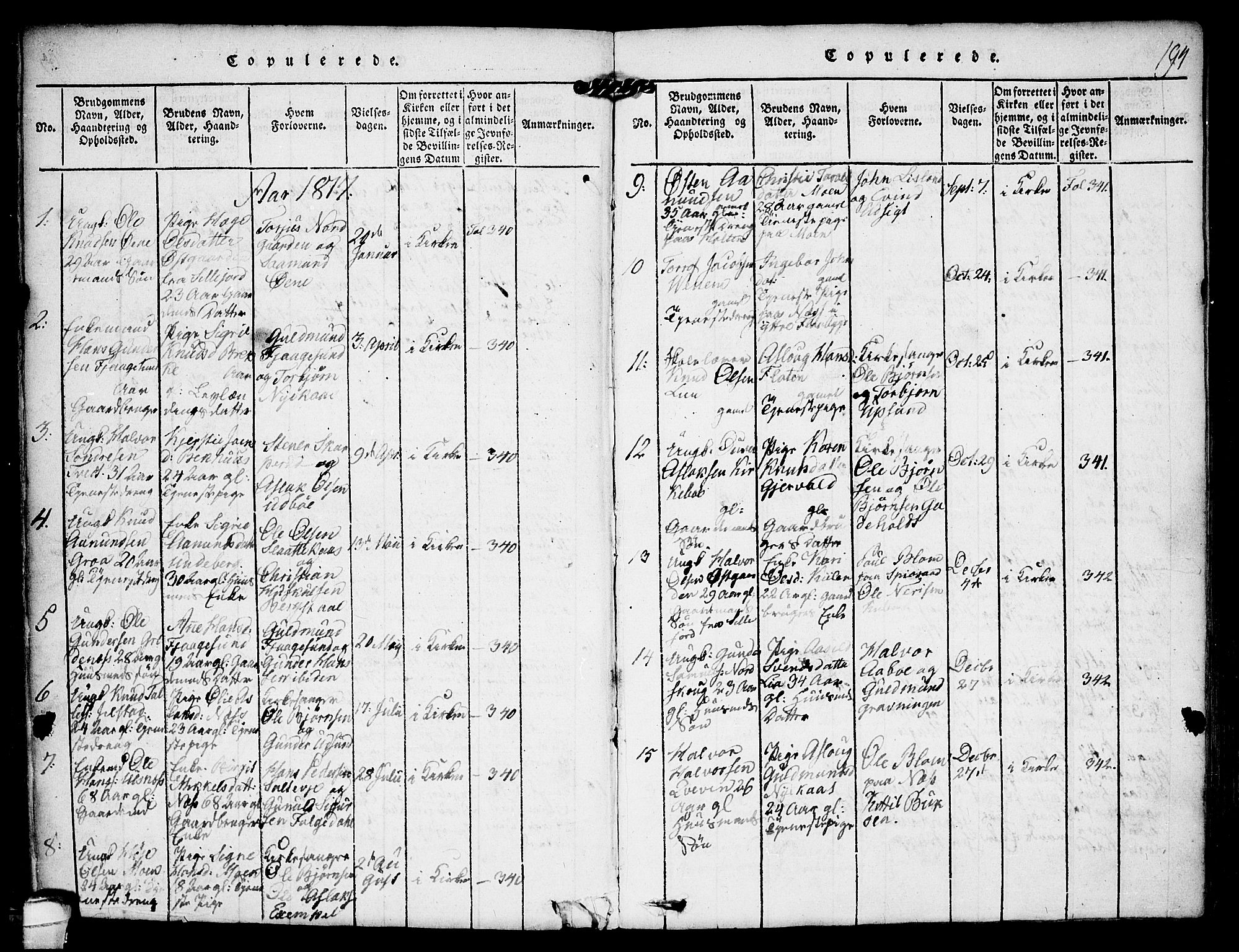 Kviteseid kirkebøker, SAKO/A-276/F/Fa/L0005: Parish register (official) no. I 5, 1815-1836, p. 194