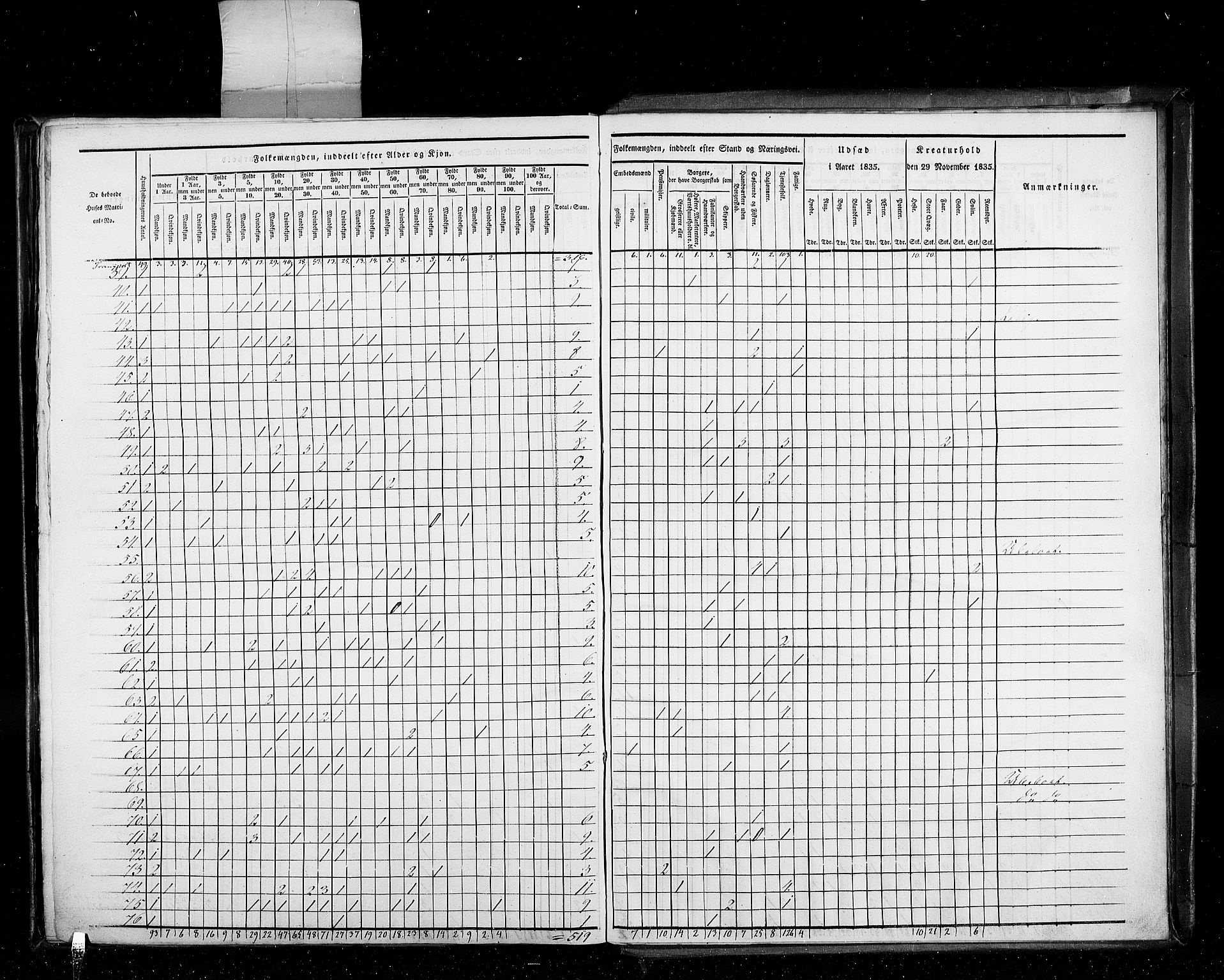 RA, Census 1835, vol. 10: Kjøpsteder og ladesteder: Fredrikshald-Kragerø, 1835, p. 234