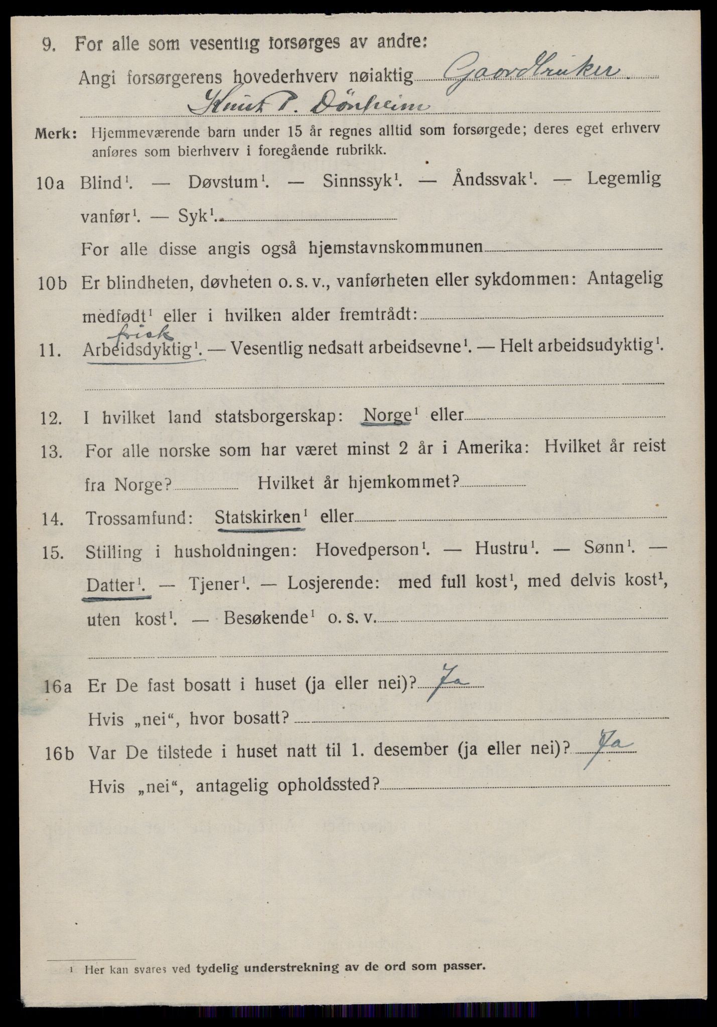 SAT, 1920 census for Halsa, 1920, p. 2220