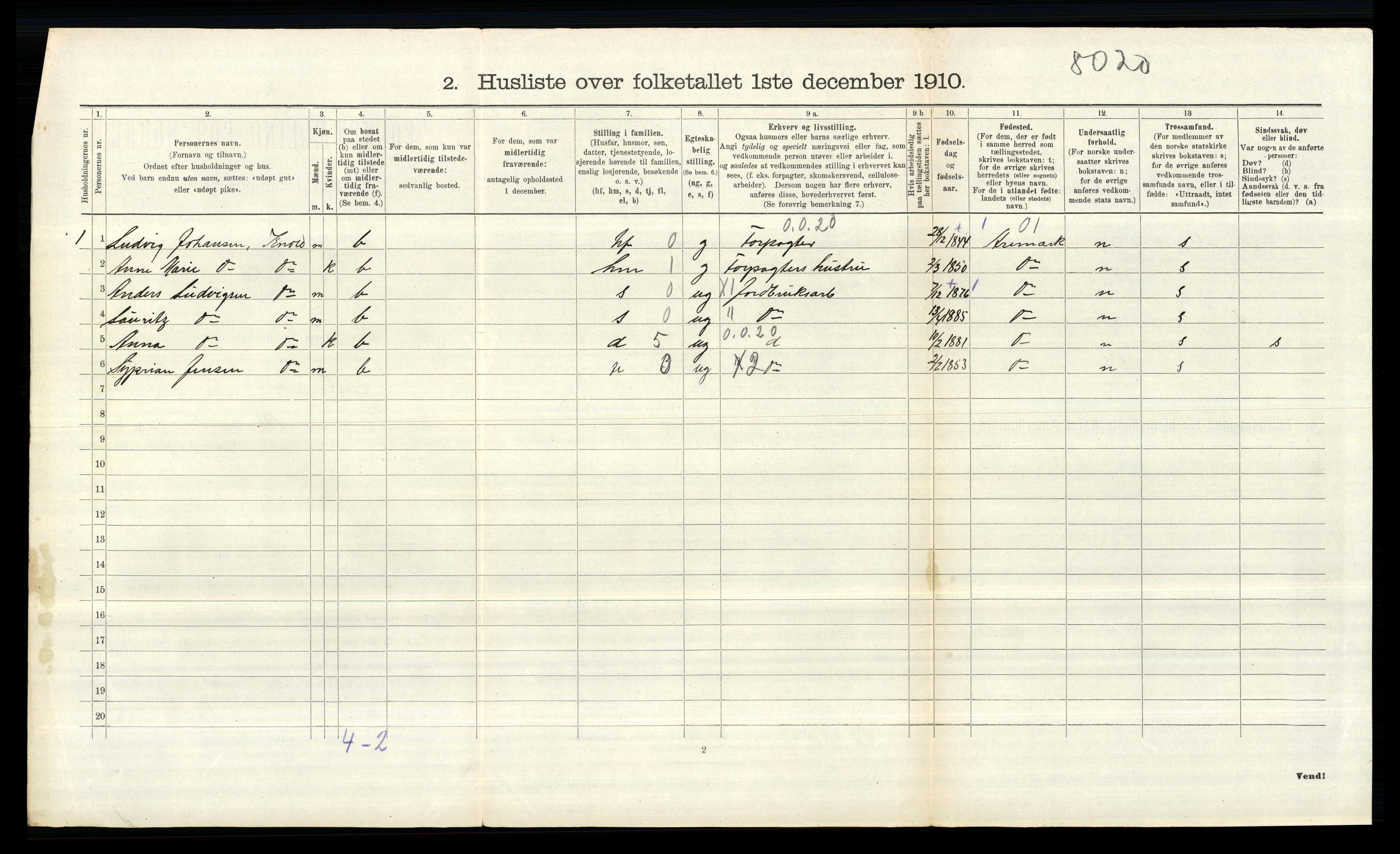 RA, 1910 census for Øymark, 1910, p. 569