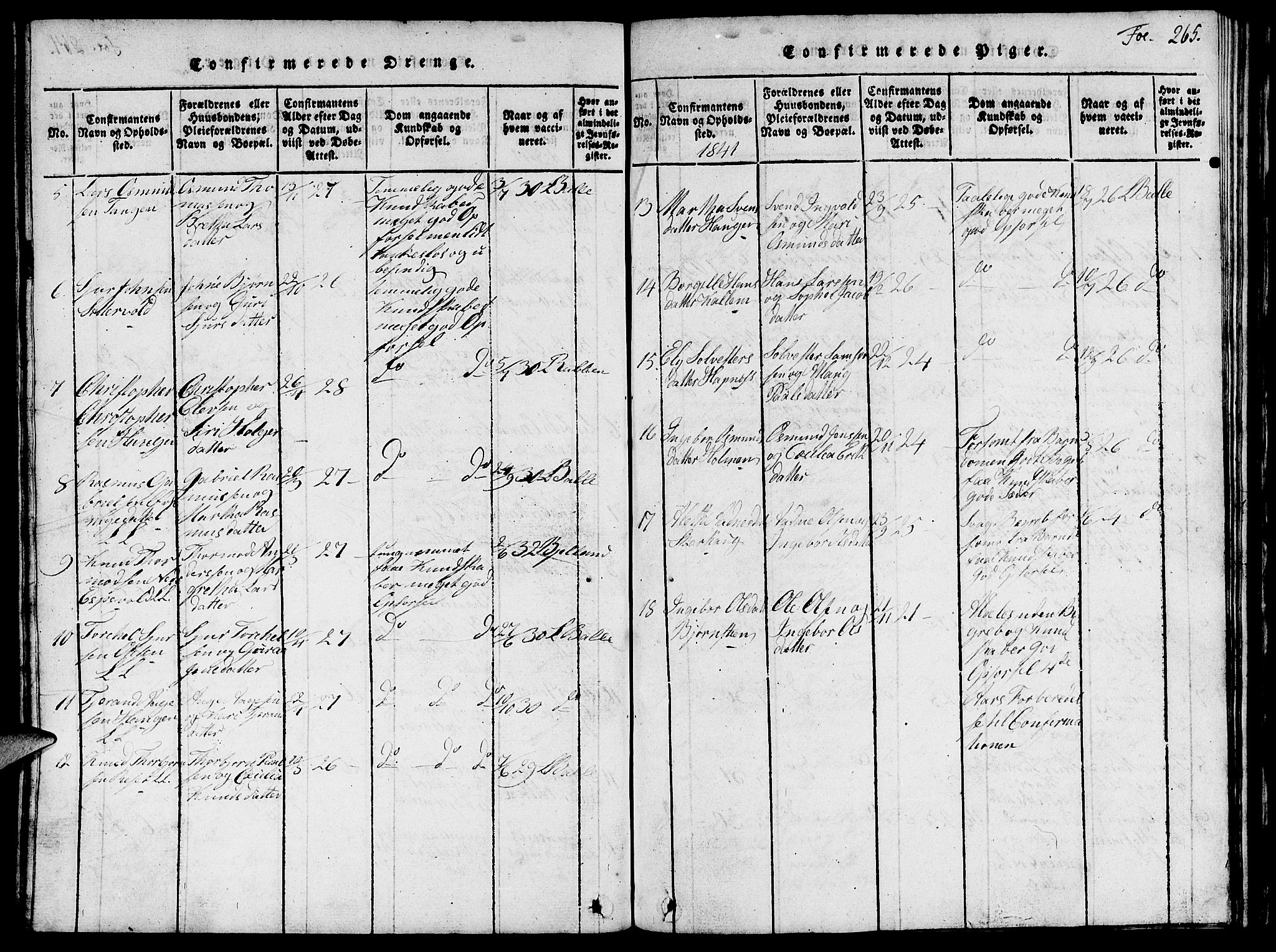 Vikedal sokneprestkontor, AV/SAST-A-101840/01/V: Parish register (copy) no. B 1, 1816-1853, p. 265