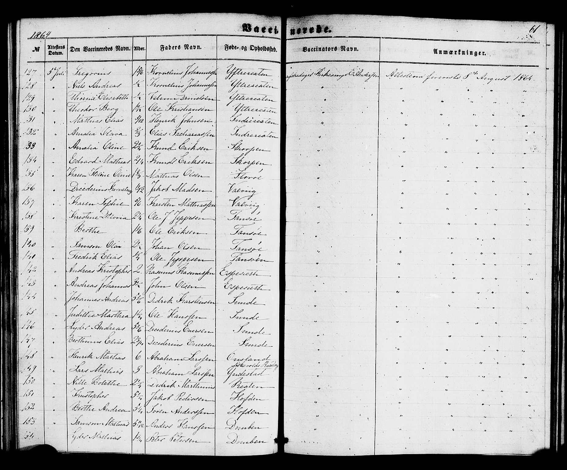 Kinn sokneprestembete, AV/SAB-A-80801/H/Haa/Haaa/L0017: Parish register (official) no. A 17, 1858-1867, p. 61