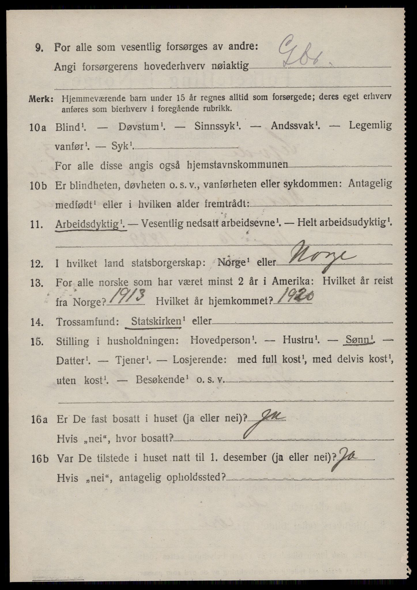 SAT, 1920 census for Syvde, 1920, p. 1015